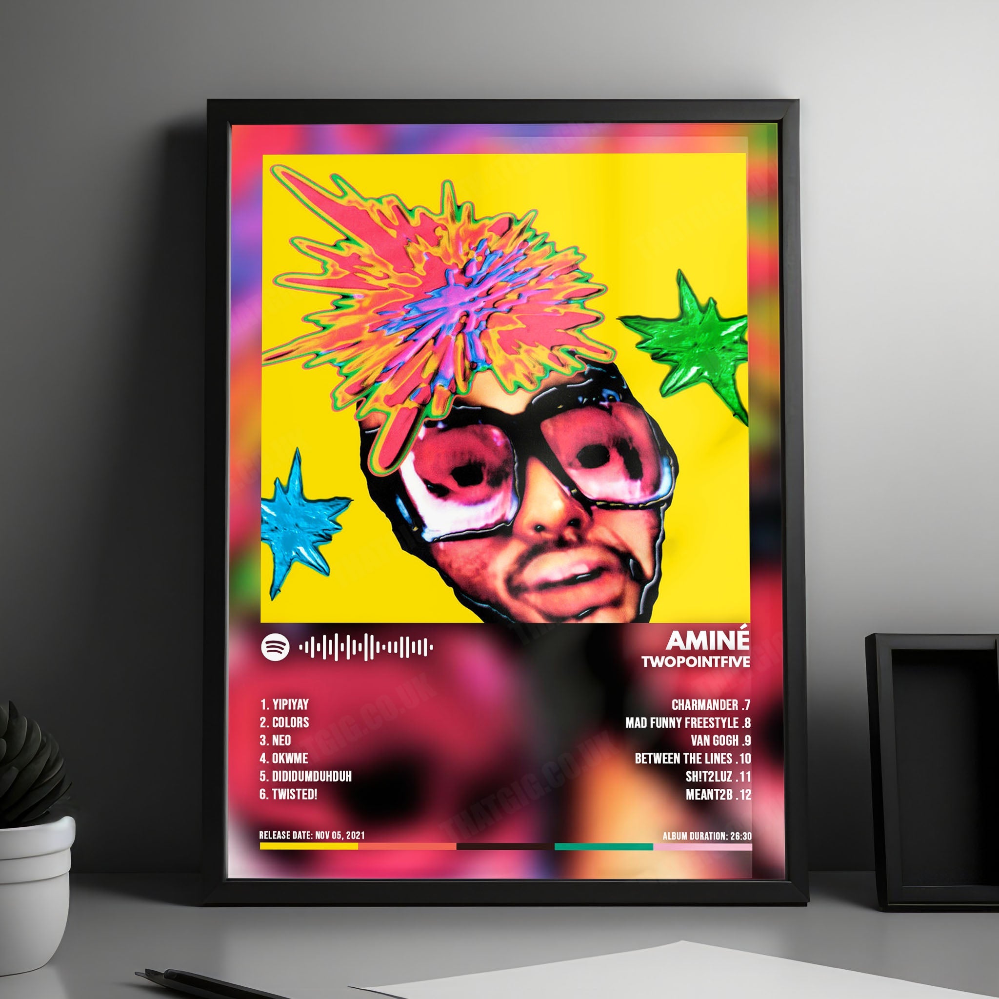 Amine "TWOPOINTFIVE" Album Cover Poster - with Complete Tracklist