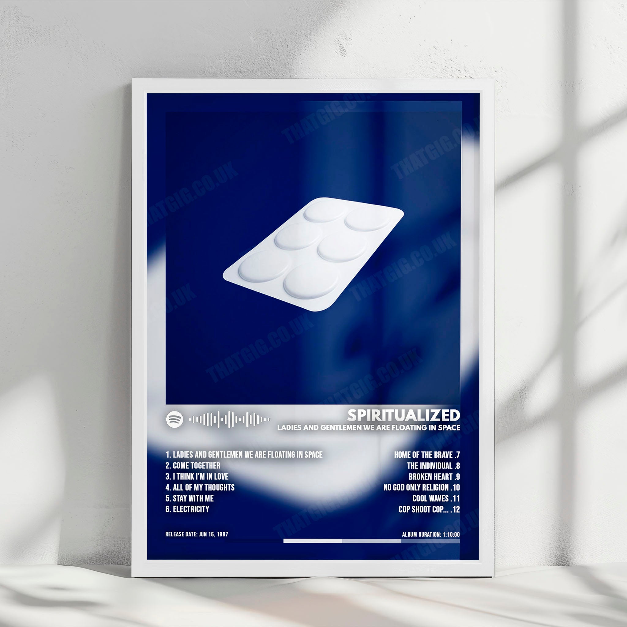 Spiritualized "Ladies And Gentlemen We Are Floating In Space" Album Cover Poster - with Complete Tracklist