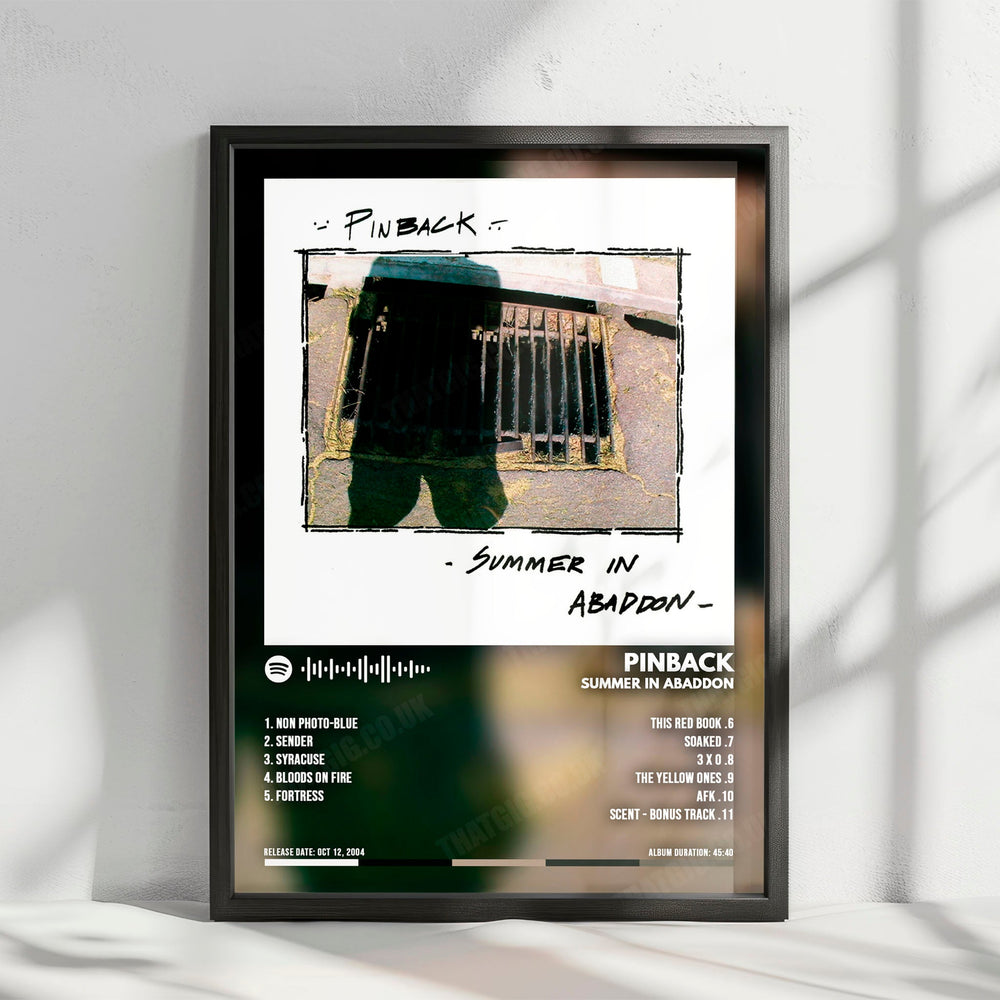 Pinback "Summer in Abaddon" Album Cover Poster - with Complete Tracklist