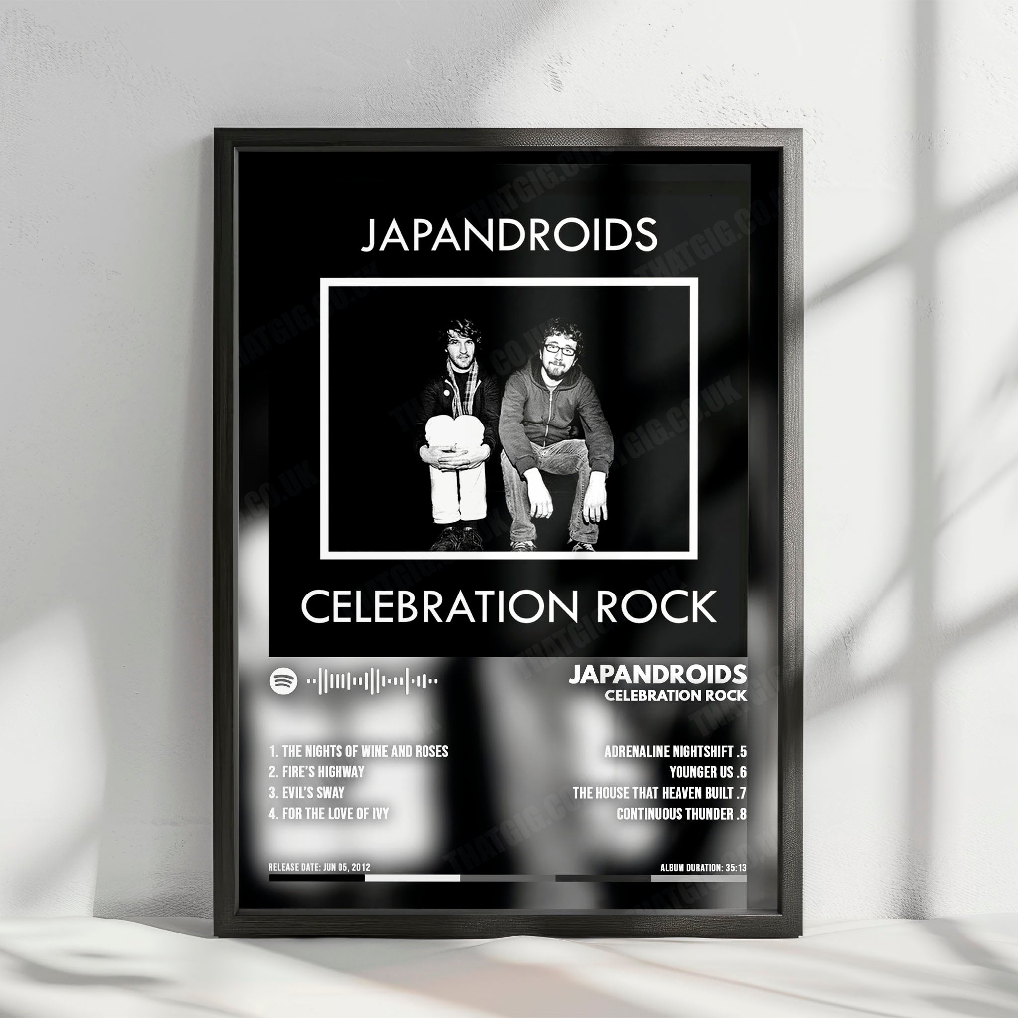Japandroids "Celebration Rock" Album Cover Poster - with Complete Tracklist