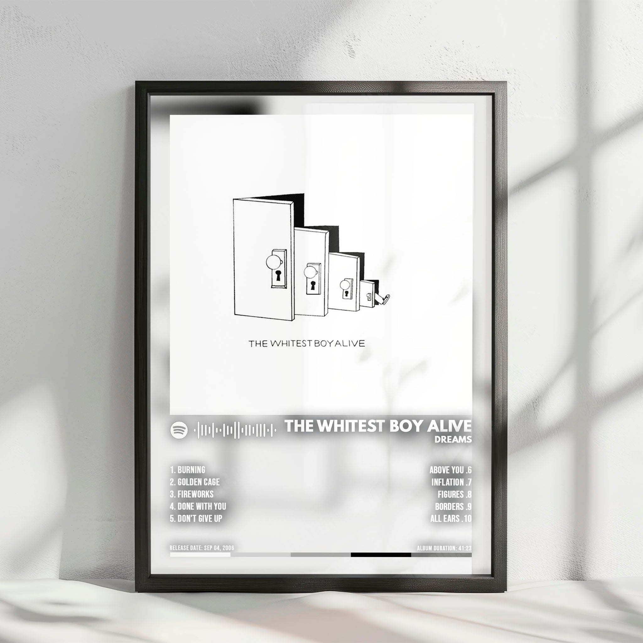 The Whitest Boy Alive "Dreams" Album Cover Poster - with Complete Tracklist