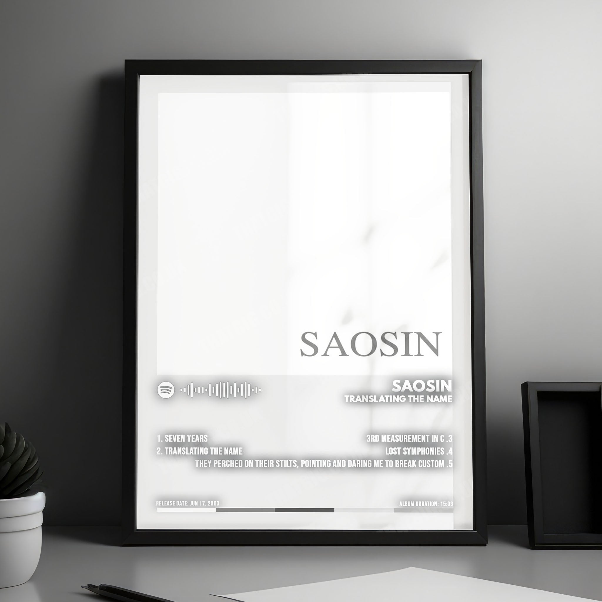 Saosin "Translating The Name" Album Cover Poster - with Complete Tracklist
