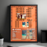 Kanye West "The Life Of Pablo" Album Cover Poster - with Complete Tracklist