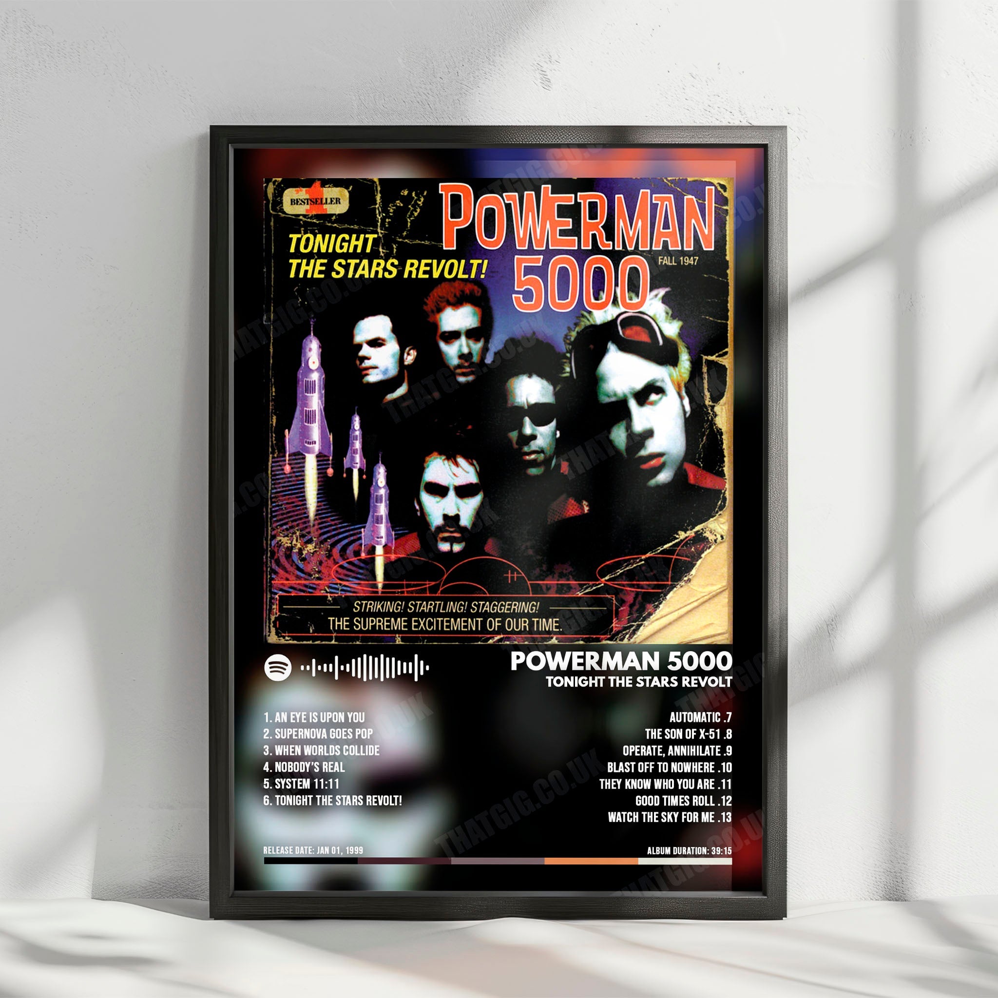 Powerman 5000 "Tonight The Stars Revolt!" Album Cover Poster - with Complete Tracklist