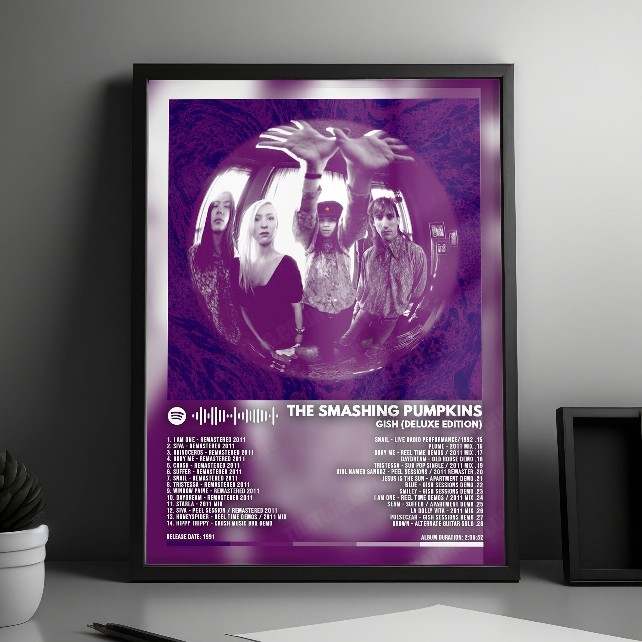 The Smashing Pumpkins "Gish" Album Cover Poster - with Complete Tracklist