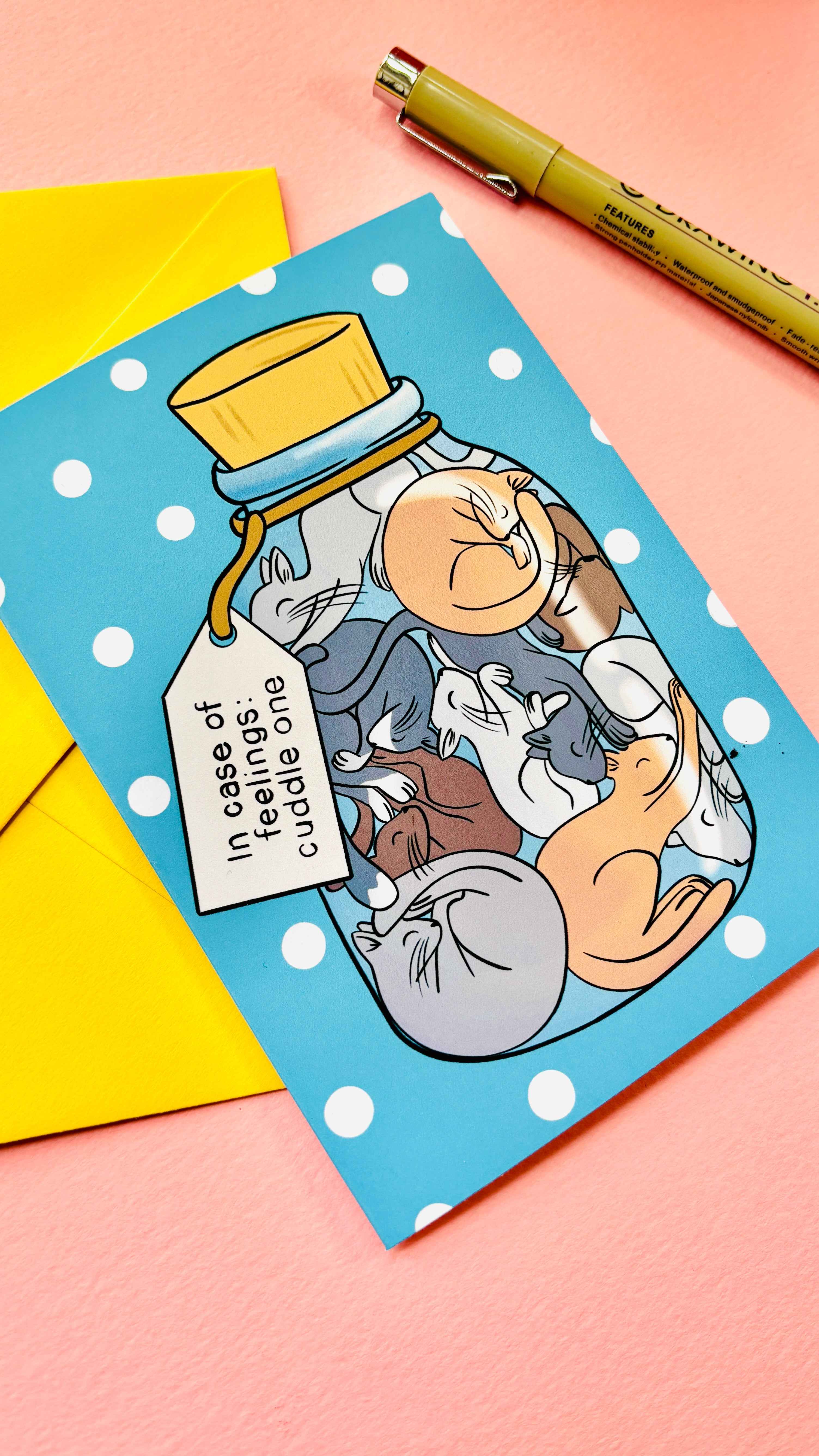 Emergency Cats Care Package Blank Art Card