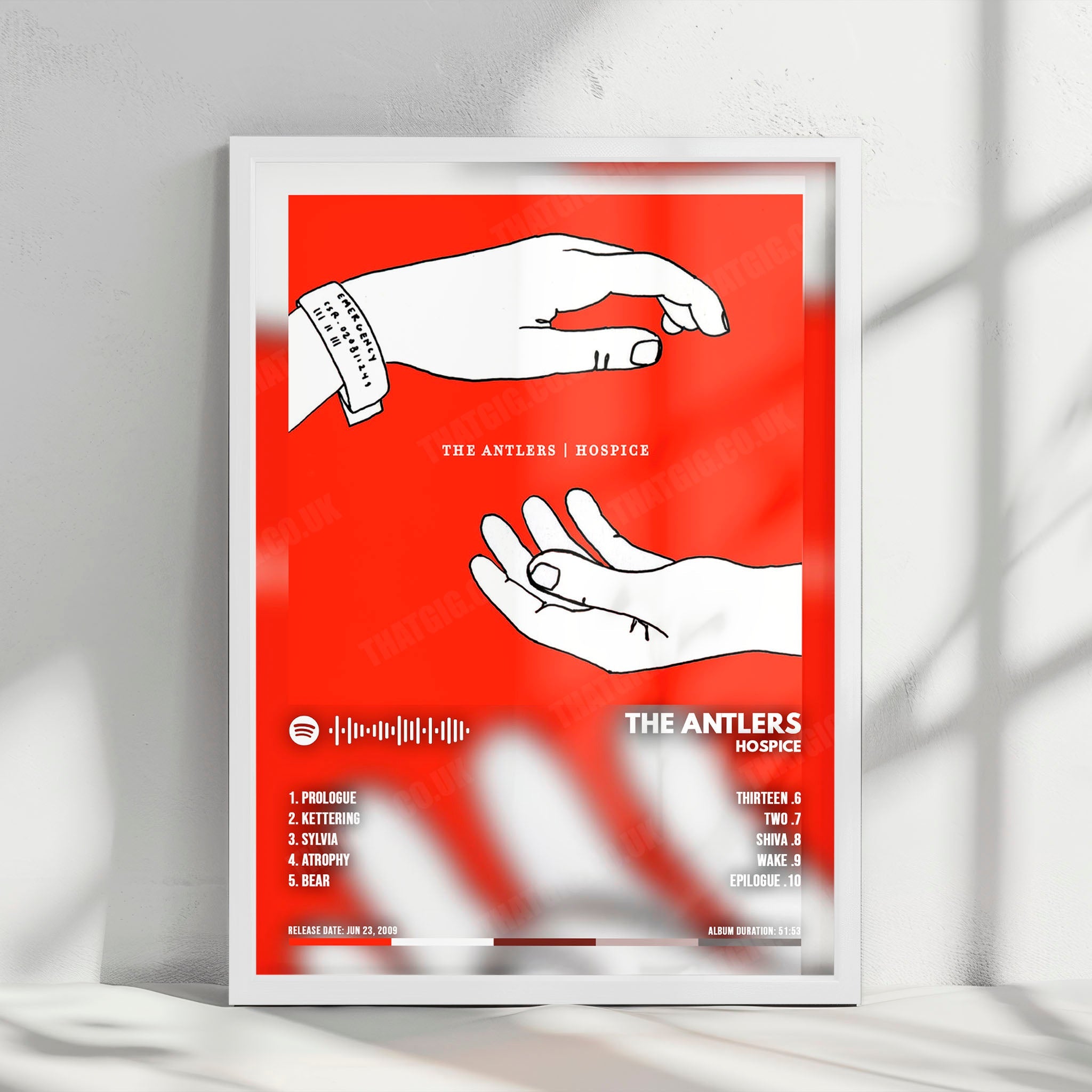 The Antlers "Hospice" Album Cover Poster - with Complete Tracklist