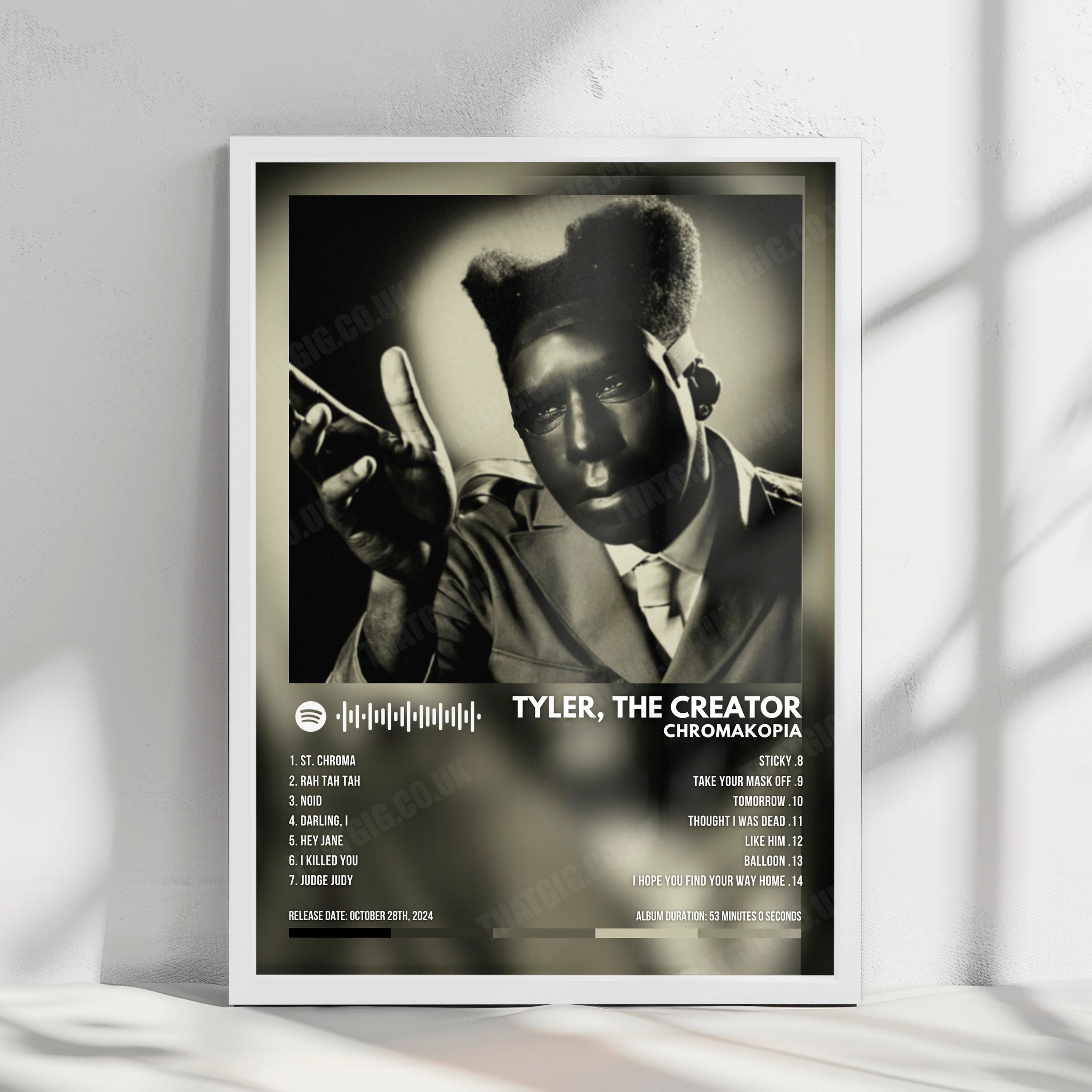 Tyler, The Creator "Chromakopia" Album Cover Poster - with Complete Tracklist