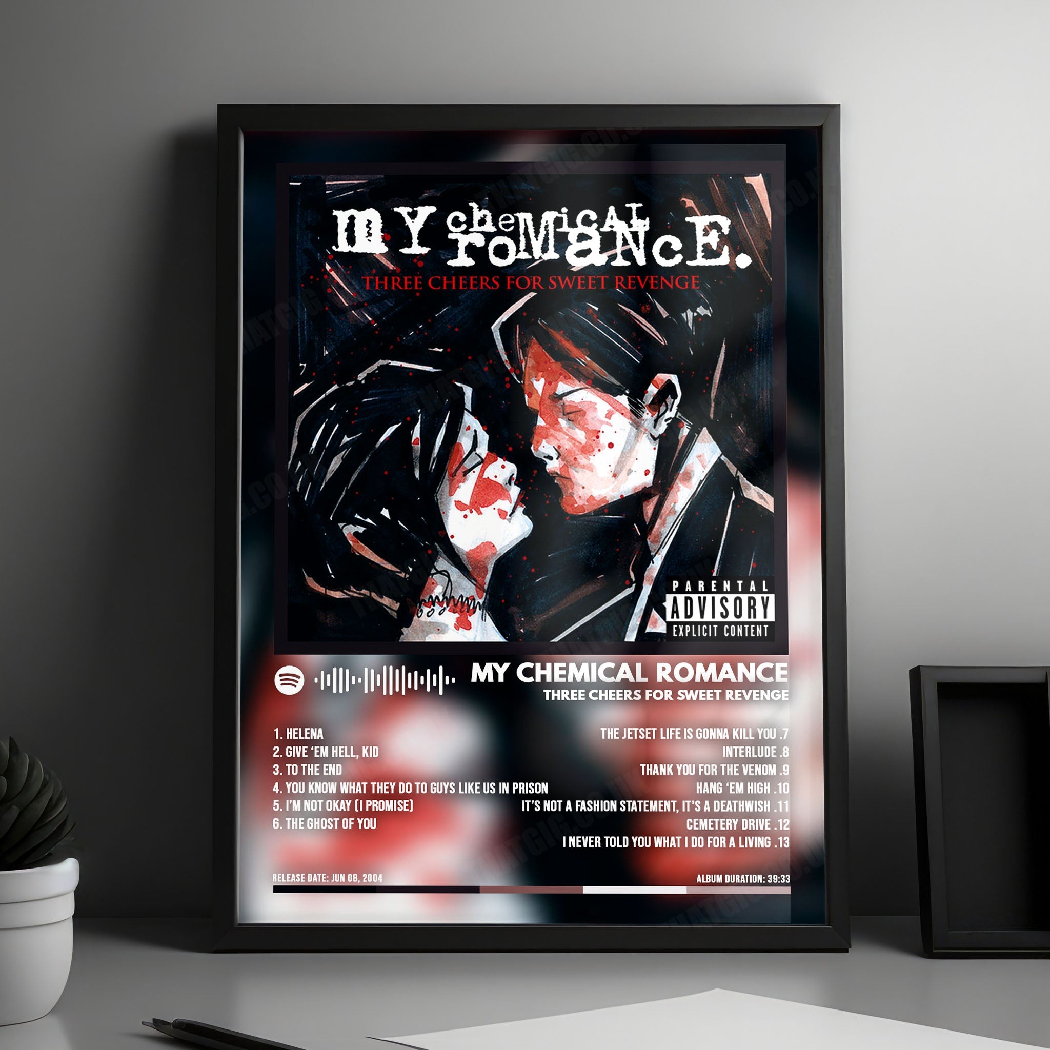 My Chemical Romance "Three Cheers for Sweet Revenge  " Album Cover Poster - with Complete Tracklist