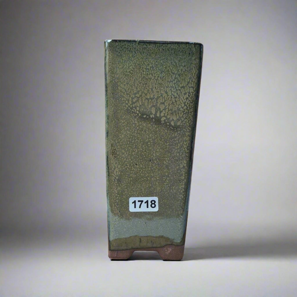 7cm Glazed Bonsai Pot | Cascade | 7cm x 15cm | Green