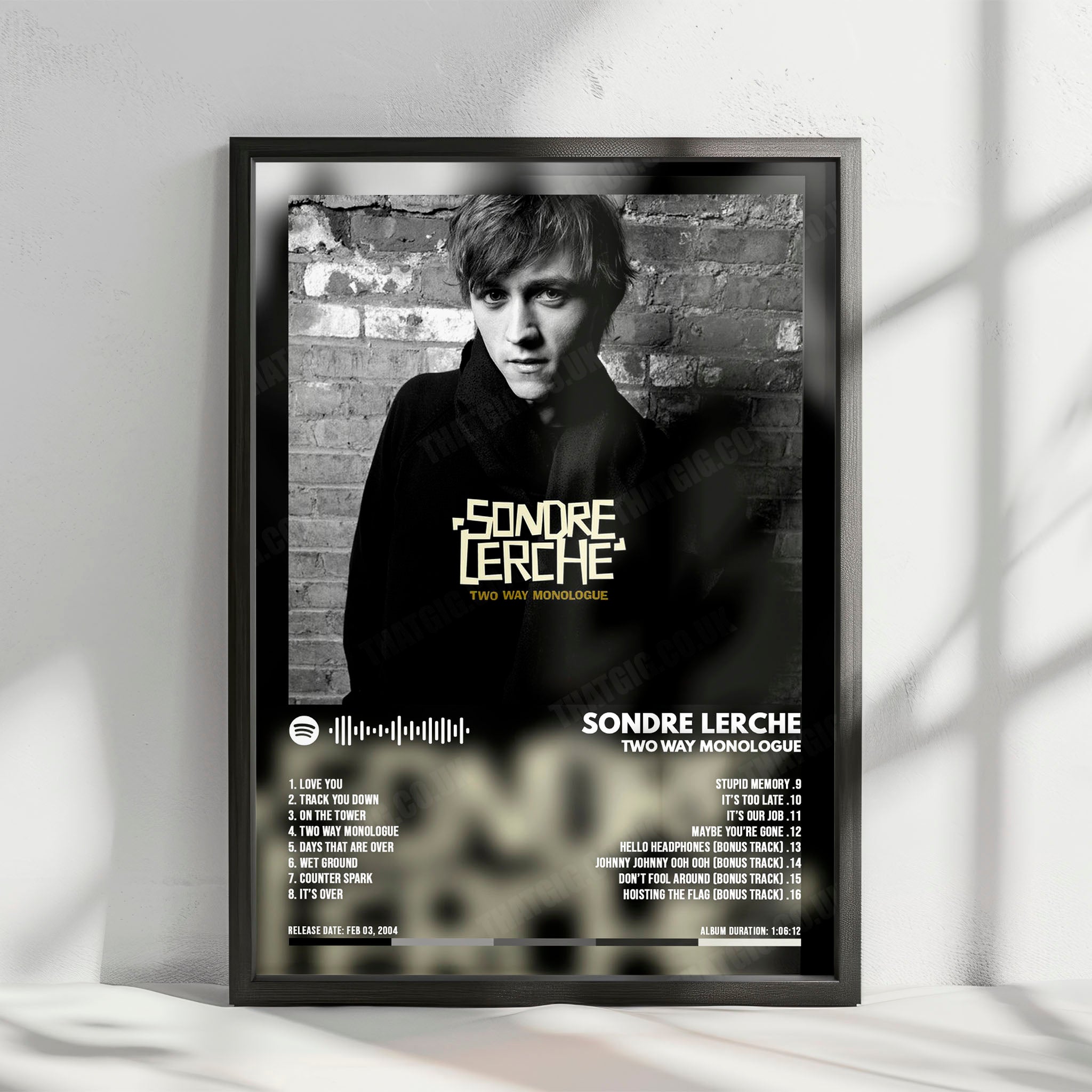 Sondre Lerche "Two Way Monologue" Album Cover Poster - with Complete Tracklist
