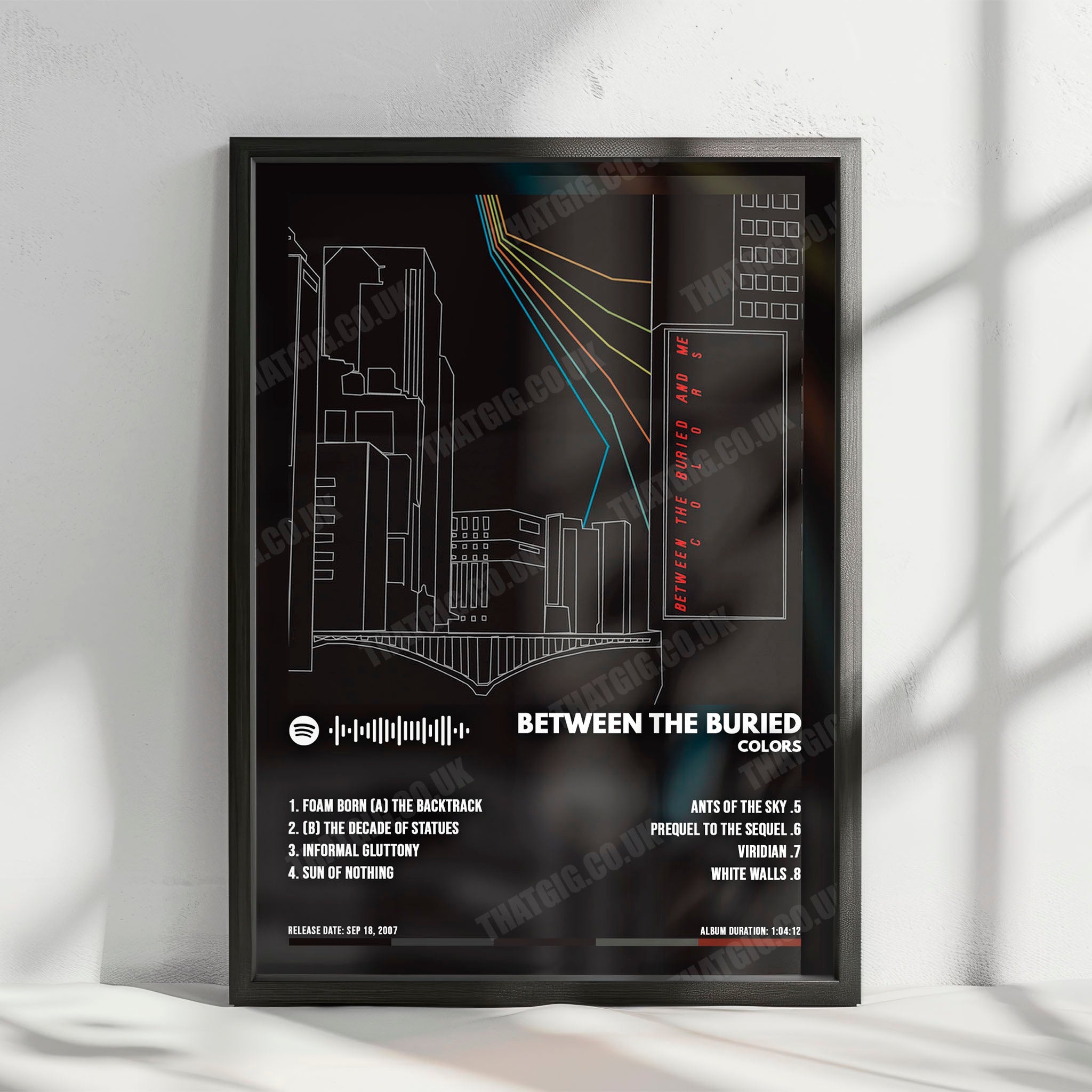Between the Buried and Me "Colors" Album Cover Poster - with Complete Tracklist