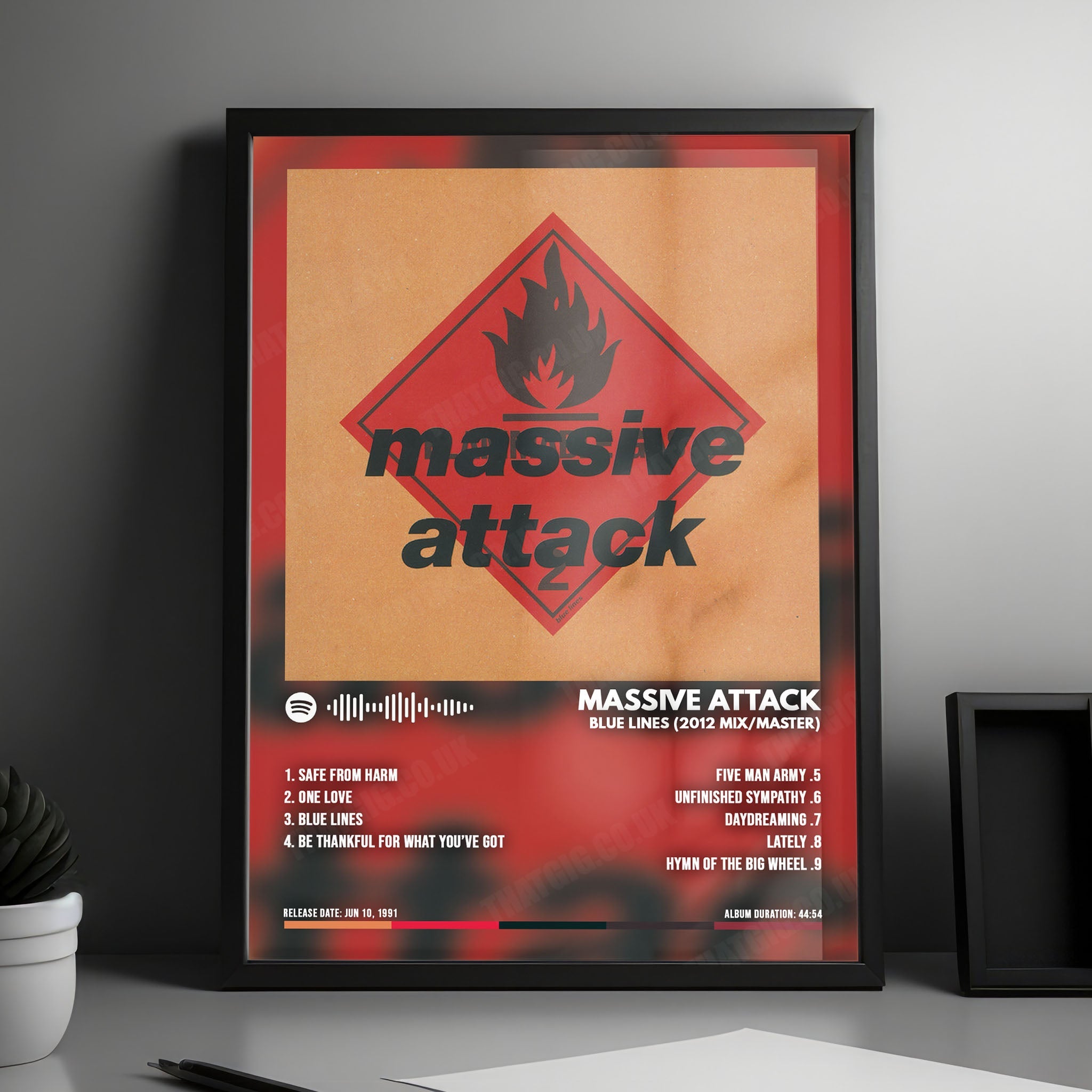 Massive Attack "Blue Lines  " Album Cover Poster - with Complete Tracklist