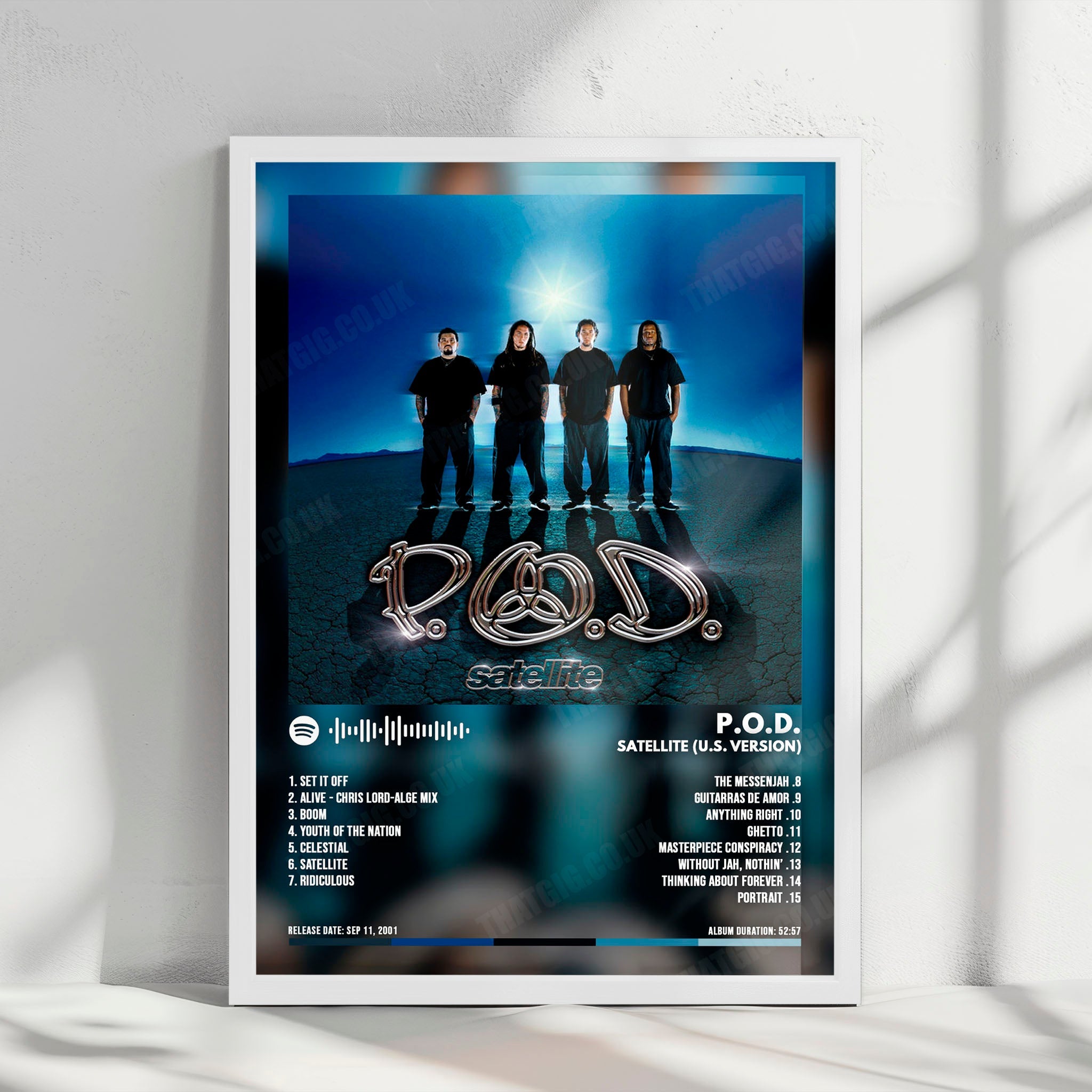 P.O.D. "Satellite" Album Cover Poster - with Complete Tracklist