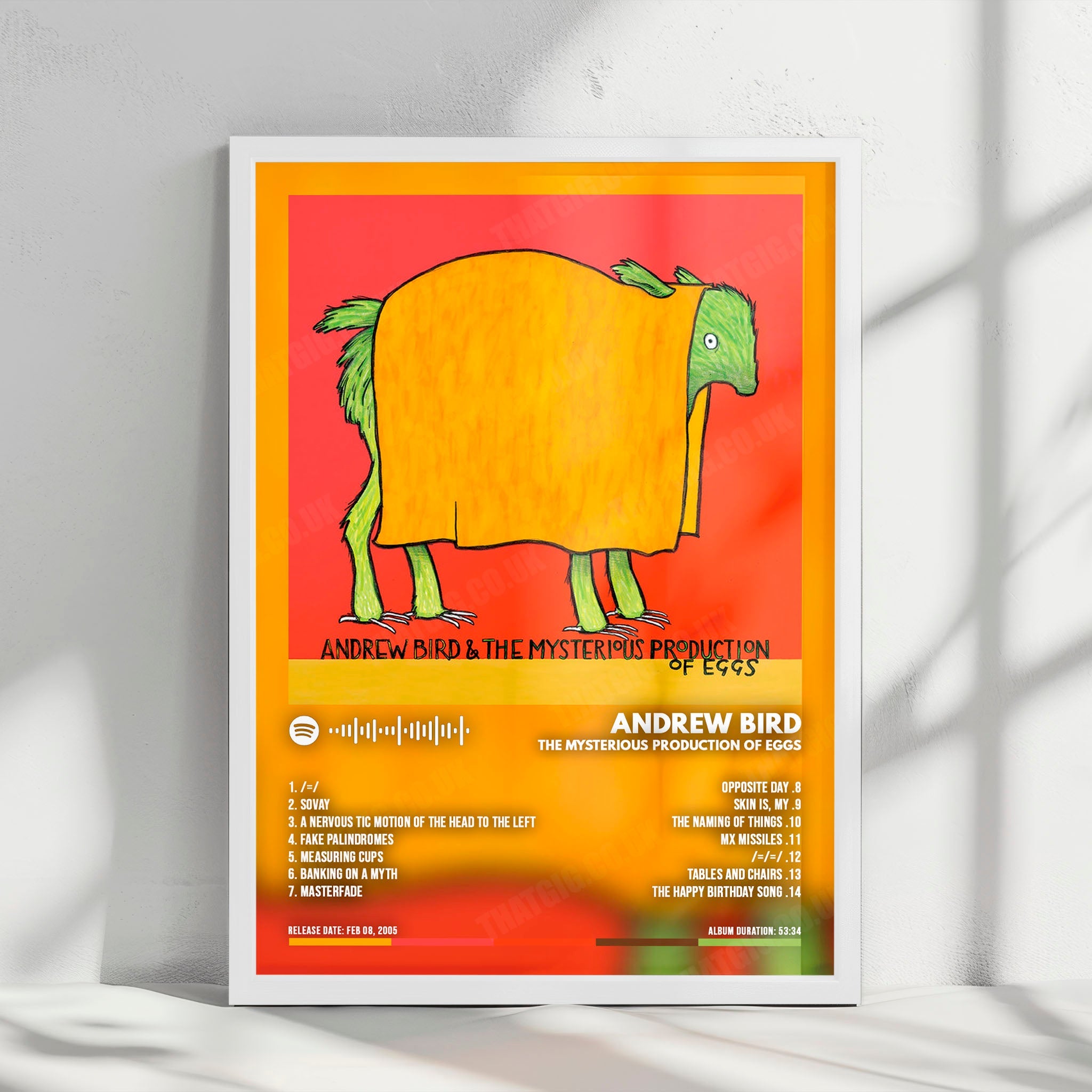 Andrew Bird "The Mysterious Production of Eggs" Album Cover Poster - with Complete Tracklist