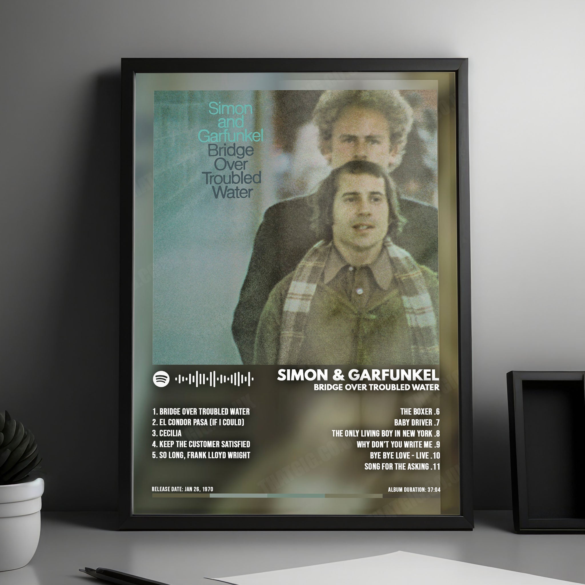 Simon & Garfunkel "Bridge Over Troubled Water  " Album Cover Poster - with Complete Tracklist