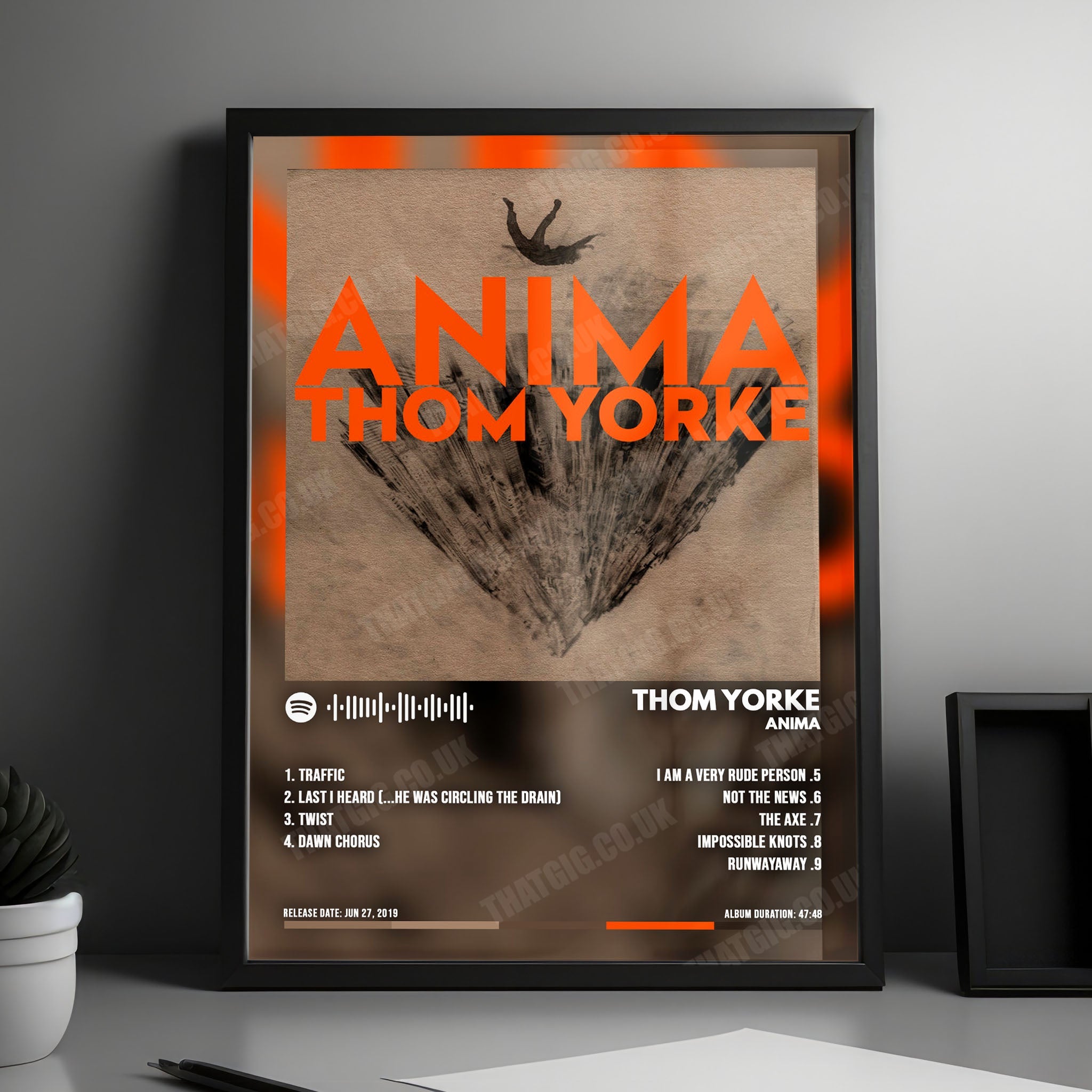 Thom Yorke "Anima" Album Cover Poster - with Complete Tracklist