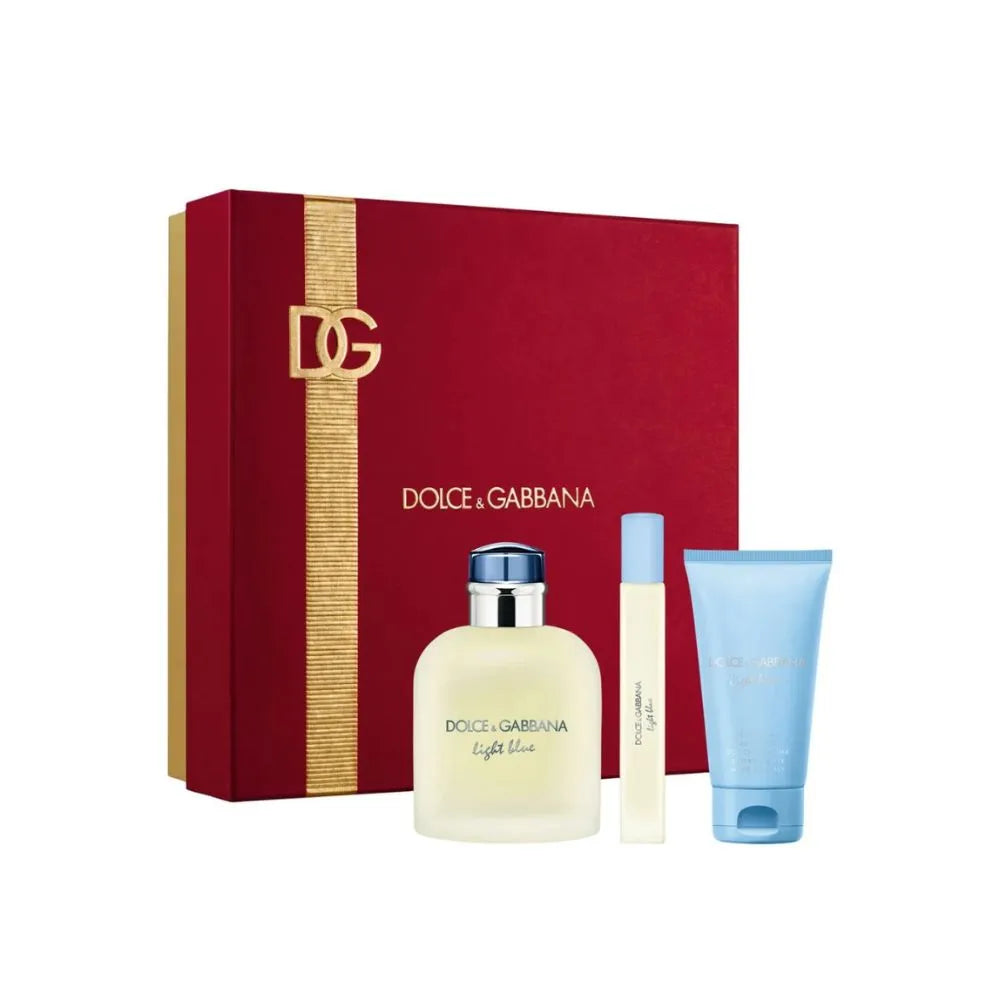 Dolce & Gabbana Light Blue 125ml EDT + 50ml Shower Gel + 10ml EDT for Men Gift Set