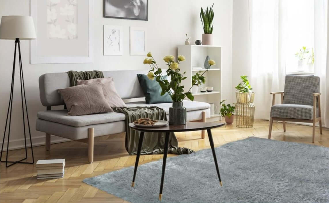 Lagom Duck Egg Blue Shaggy Rug