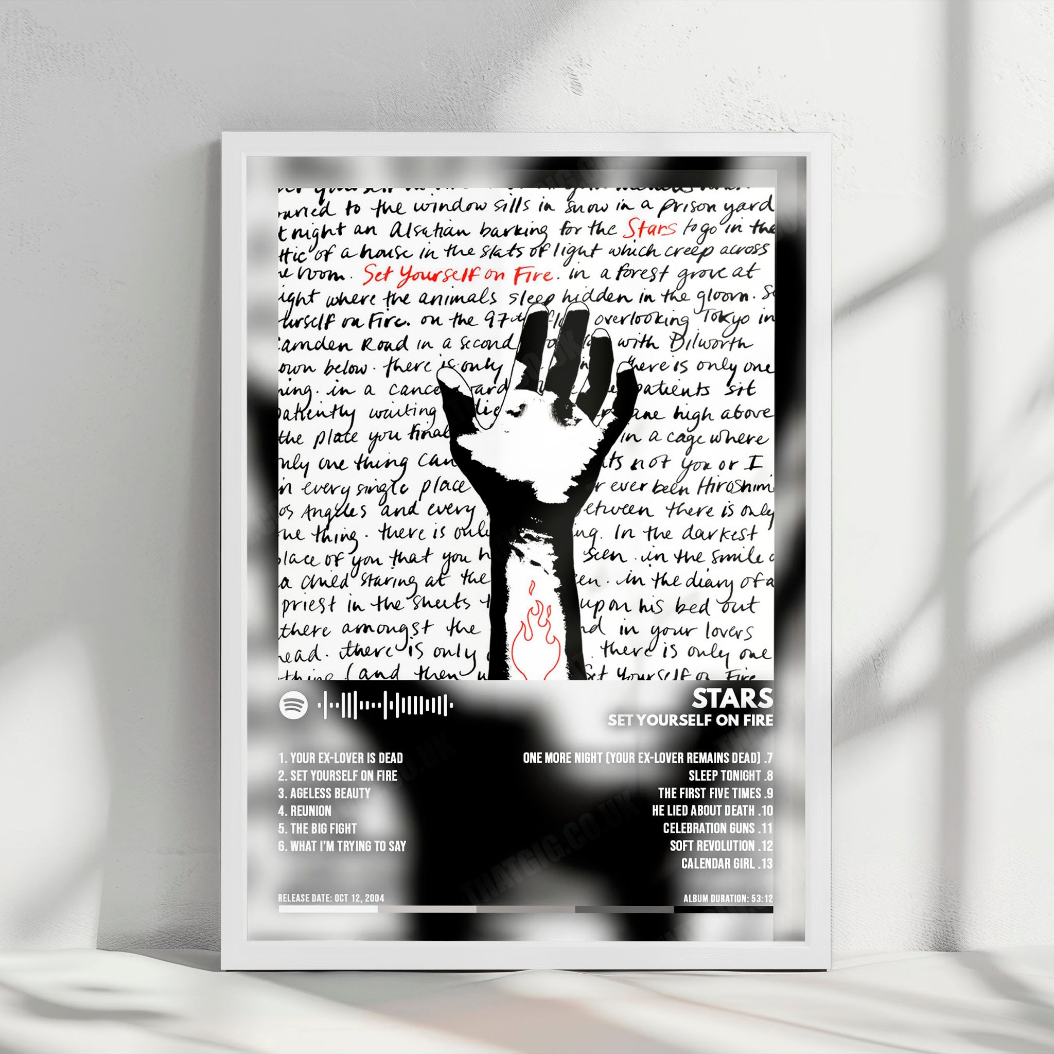 Stars "Set Yourself on Fire" Album Cover Poster - with Complete Tracklist