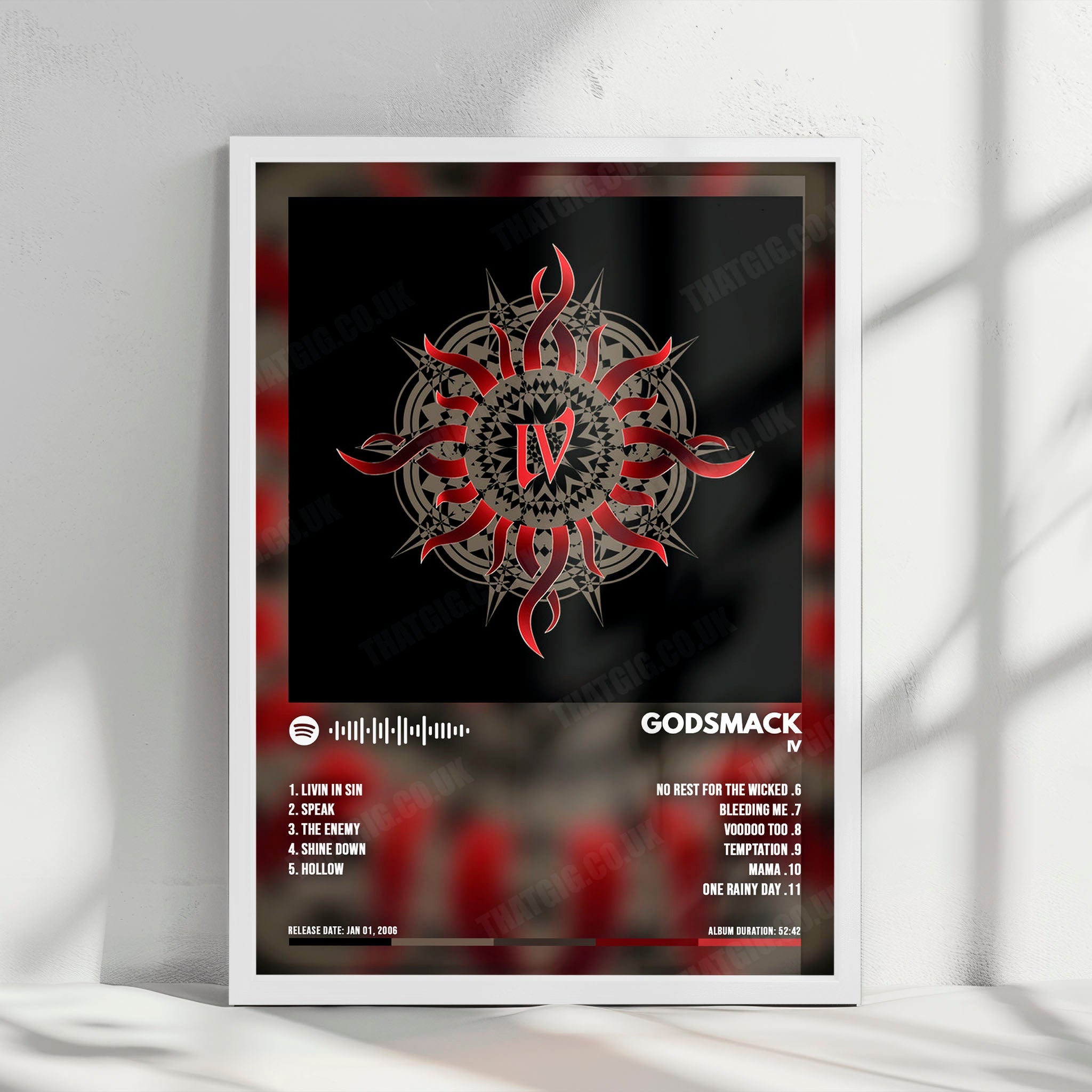 Godsmack "IV  " Album Cover Poster - with Complete Tracklist