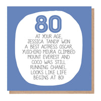 Witty 80th Birthday Card - Celebrate Life with Humour