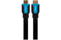 Maplin Flat HDMI to HDMI 4K Ultra HD Cable with Gold Connectors - Black, 3m