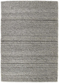 Chunky Handwoven Natural/Grey Wool Knitted Rug