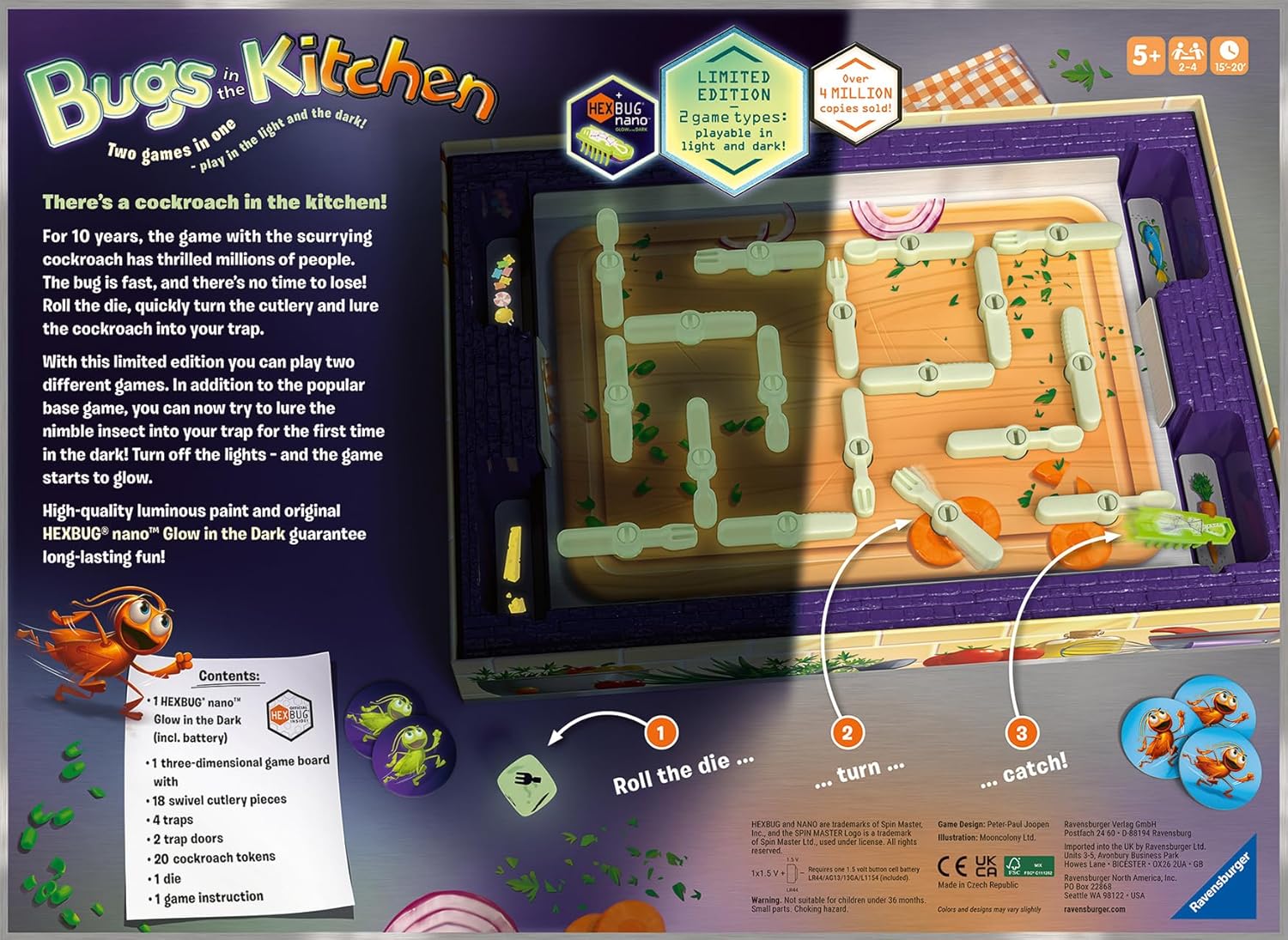 Glow in the Dark Bugs in the Kitchen Board Game