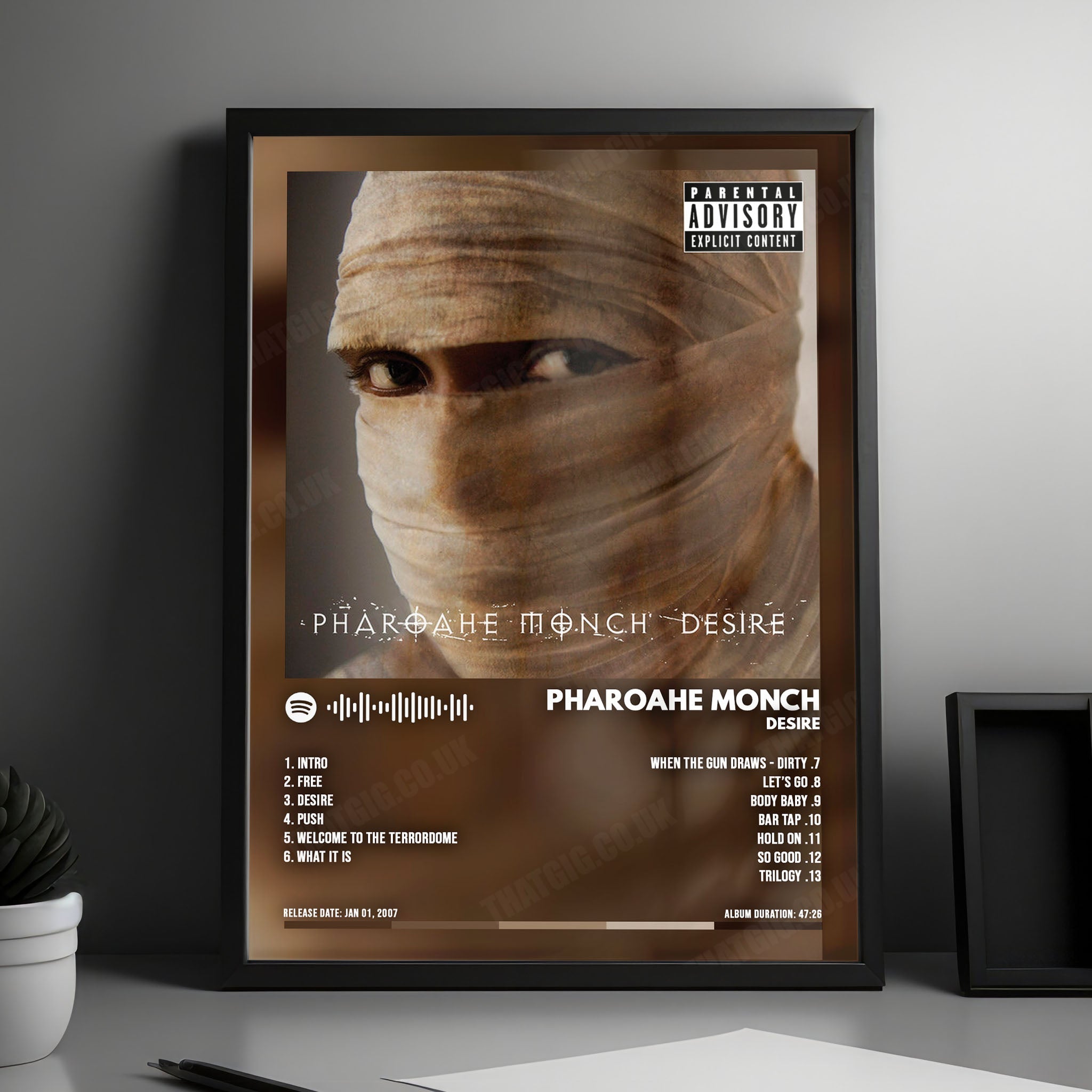 Pharoahe Monch "Desire" Album Cover Poster - with Complete Tracklist