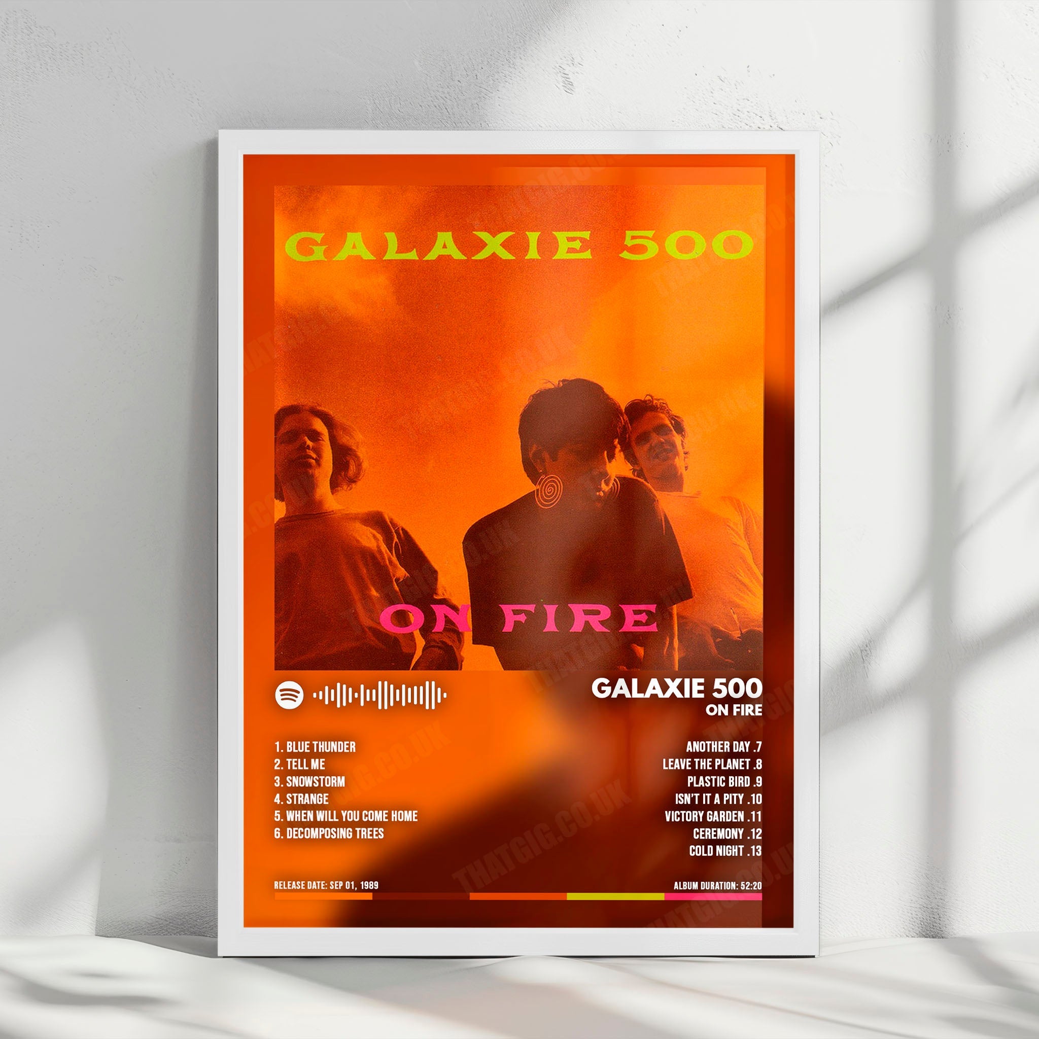 Galaxie 500 "On Fire" Album Cover Poster - with Complete Tracklist
