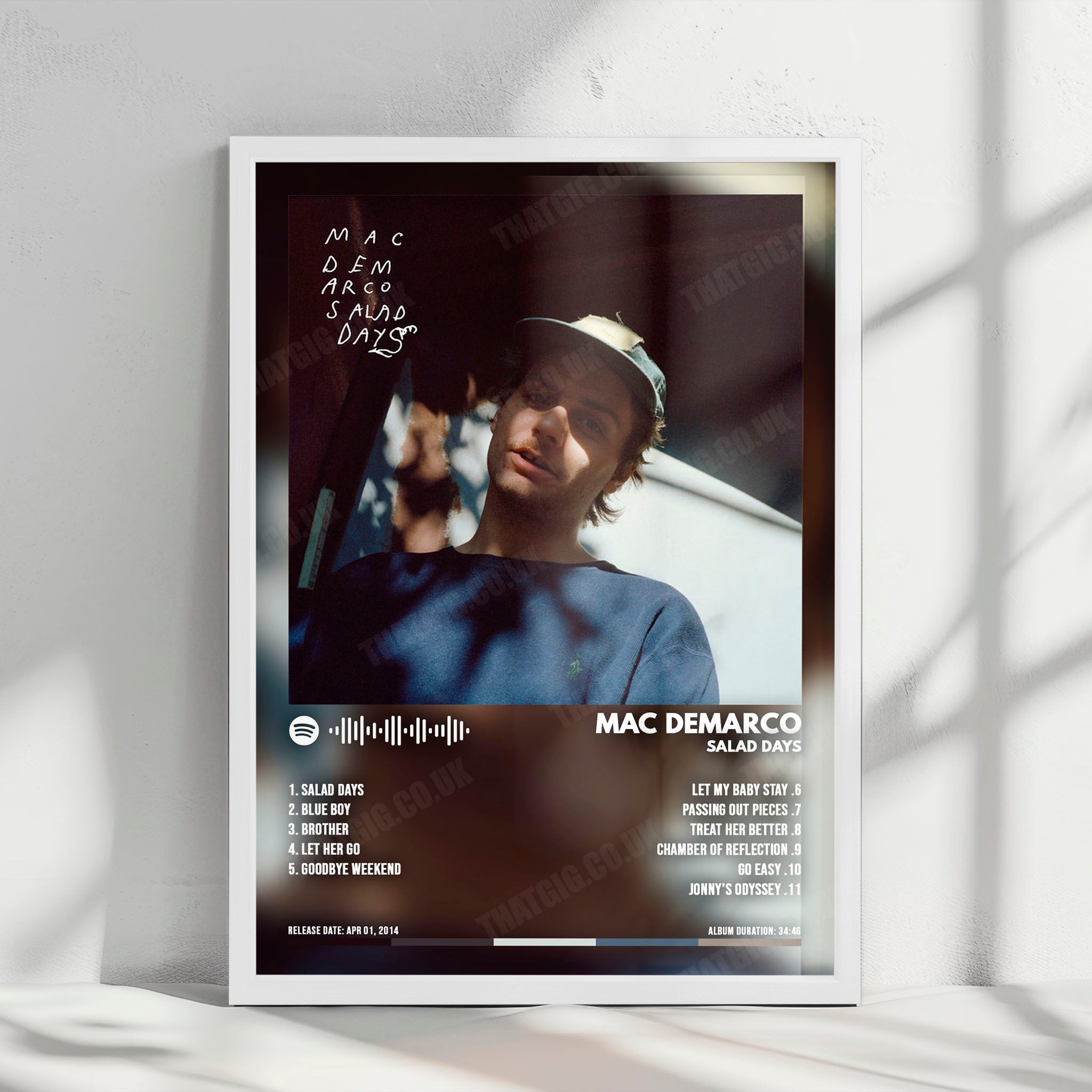 Mac DeMarco "Salad Days" Album Cover Poster - with Complete Tracklist
