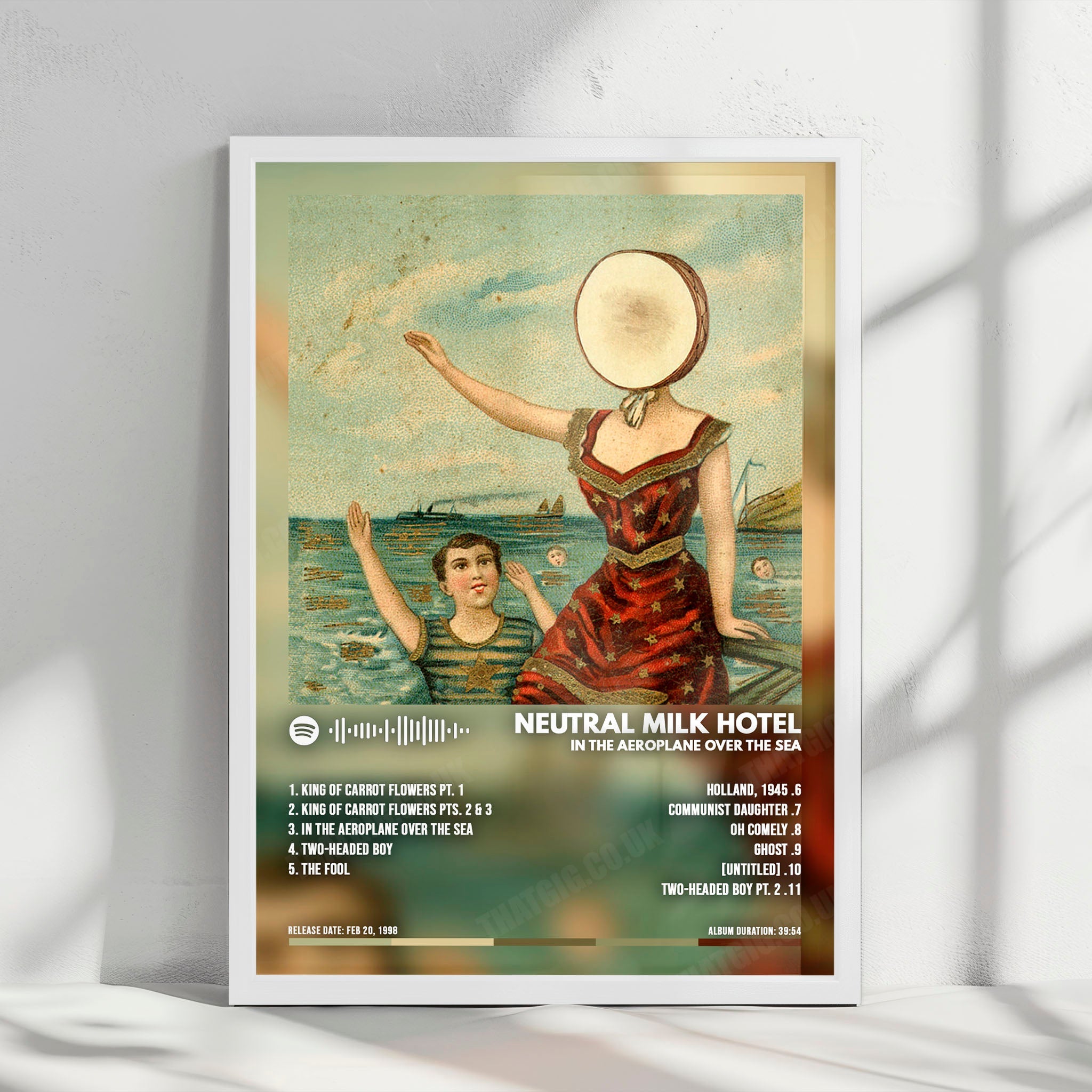 Neutral Milk Hotel "In the Aeroplane Over the Sea" Album Cover Poster - with Complete Tracklist