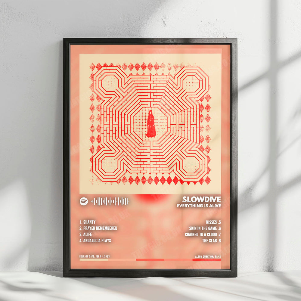 Slowdive "Everything Is Alive" Album Cover Poster - with Complete Tracklist