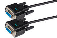 Maplin Premium Serial RS232 Null Modem 9 Pin Female Cable - Black, 3m