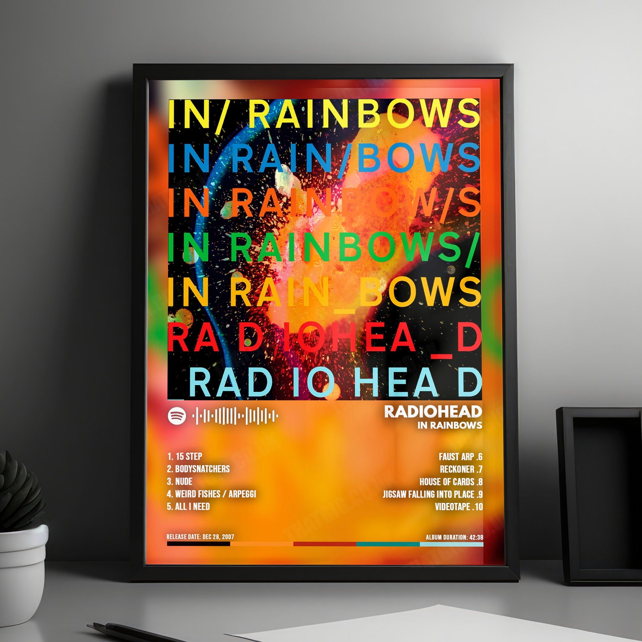 Radiohead "In Rainbows" Album Cover Poster - with Complete Tracklist