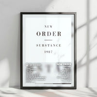 New Order "Substance" Album Cover Poster - with Complete Tracklist