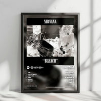 Nirvana "Bleach" Album Cover Poster - with Complete Tracklist