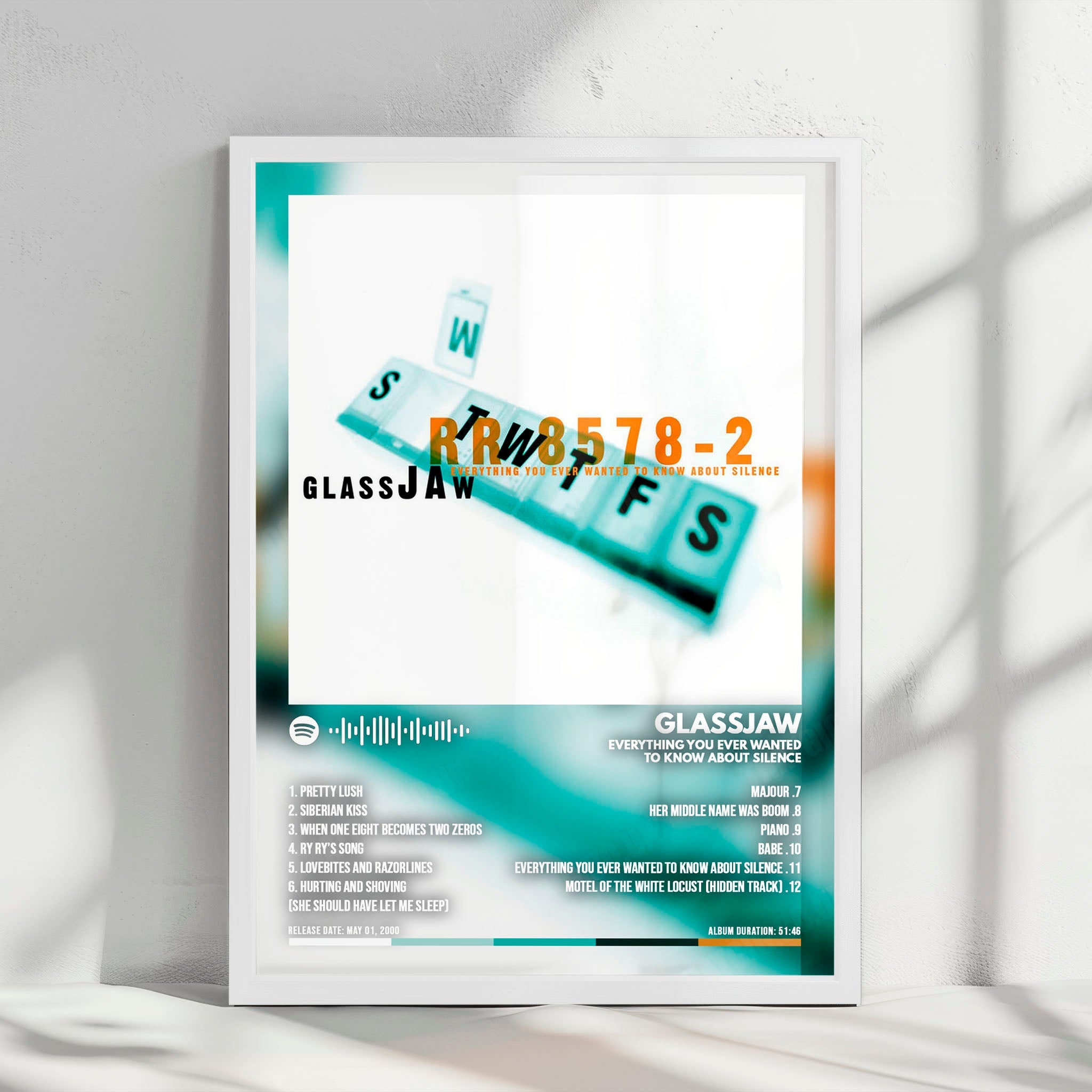 Glassjaw "Everything You Ever Wanted To Know About Silence" Album Cover Poster - with Complete Tracklist