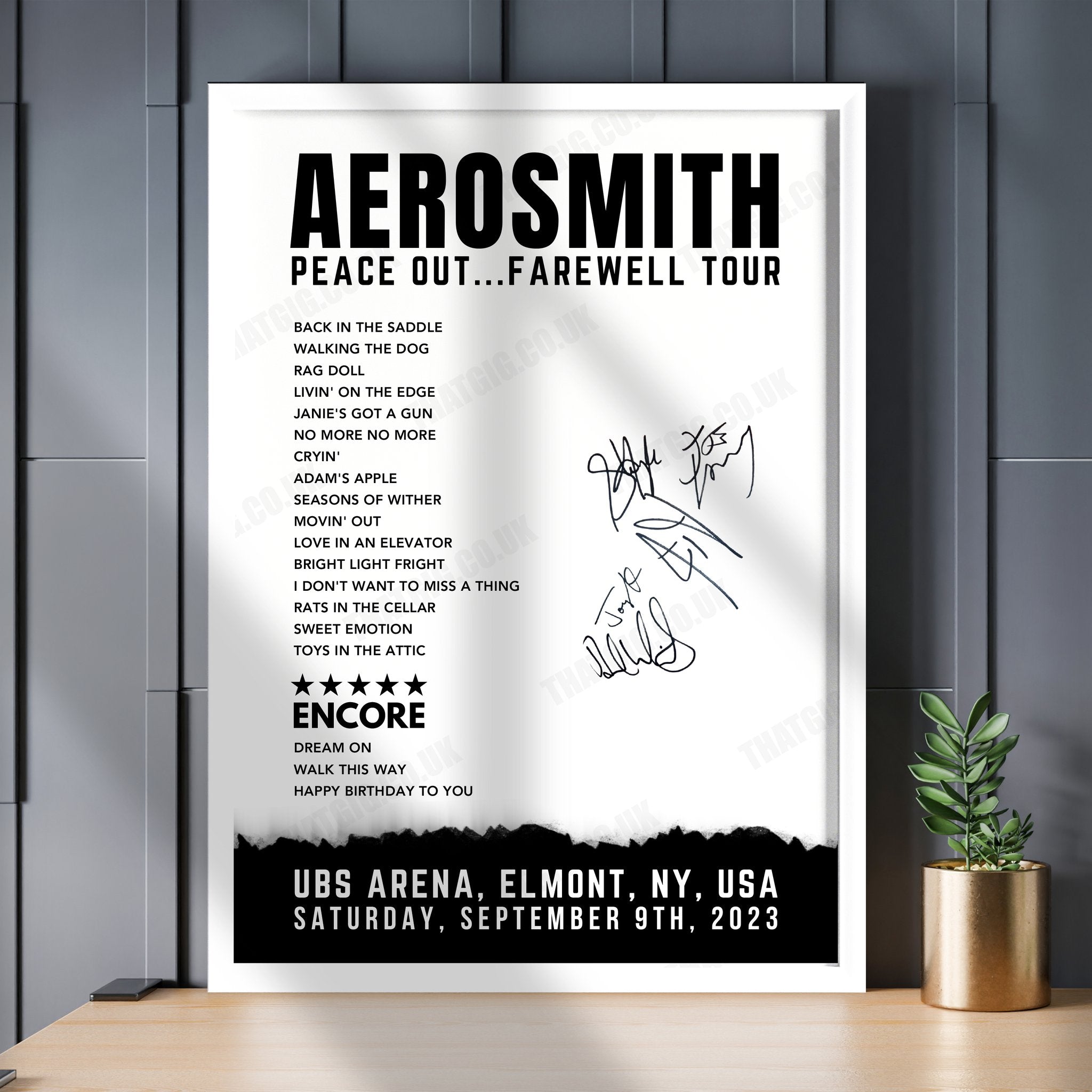 Aerosmith Setlist Poster - UBS Arena, New York - September 9th, 2023
