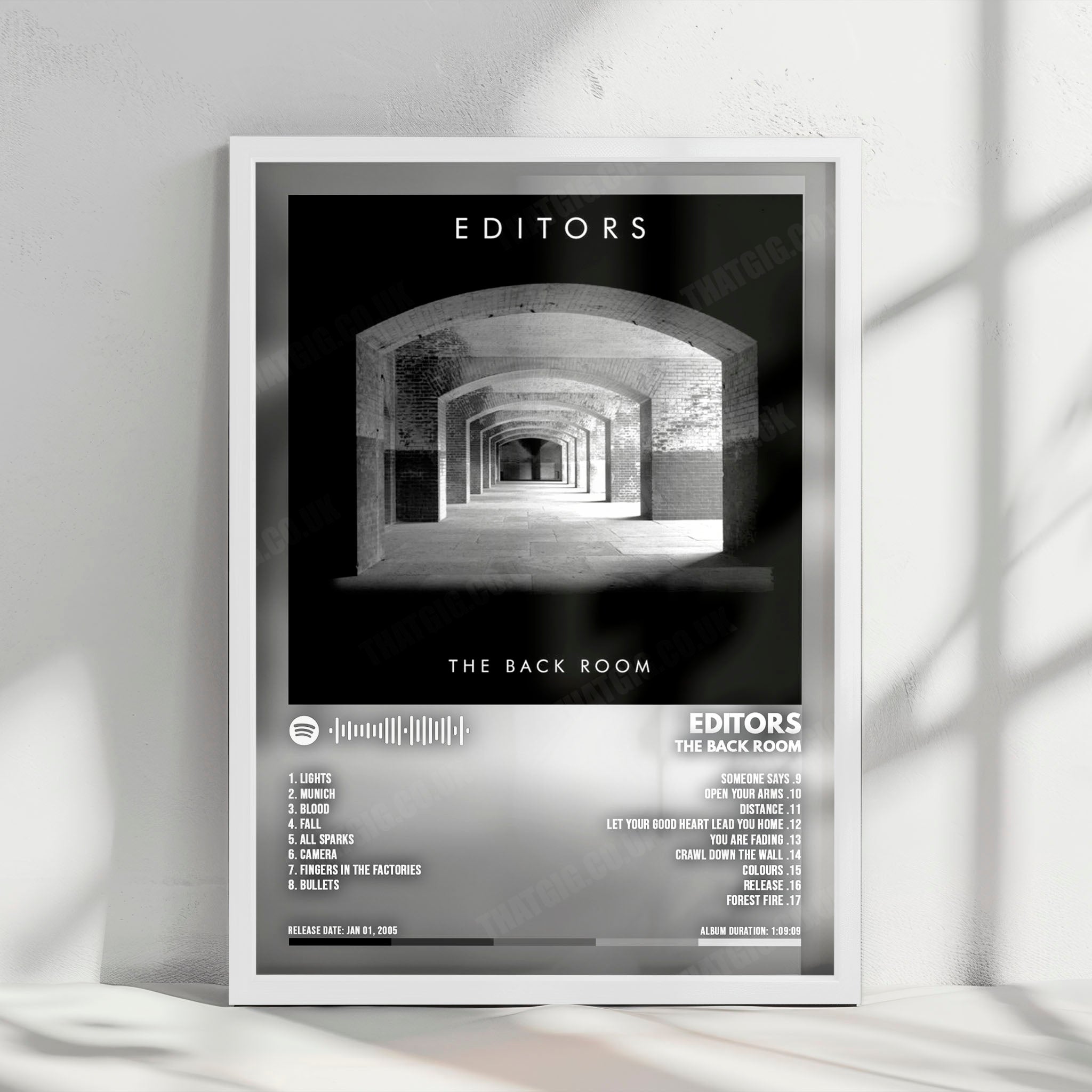 Editors "The Back Room" Album Cover Poster - with Complete Tracklist
