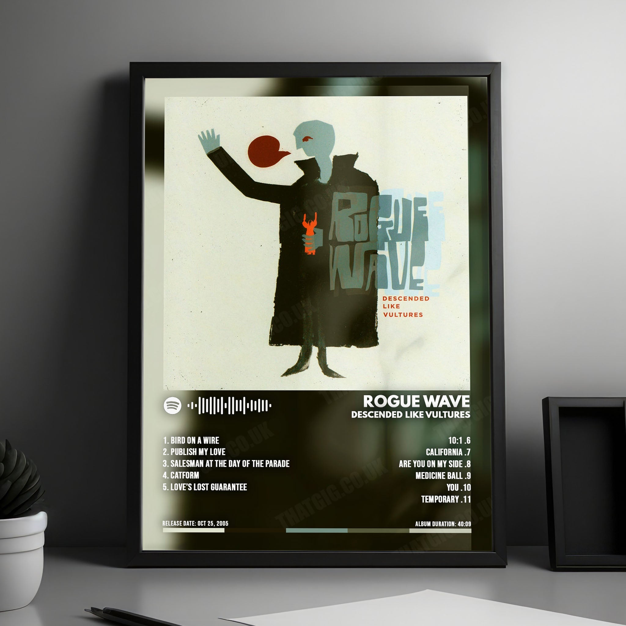 Rogue Wave "Descended Like Vultures" Album Cover Poster - with Complete Tracklist