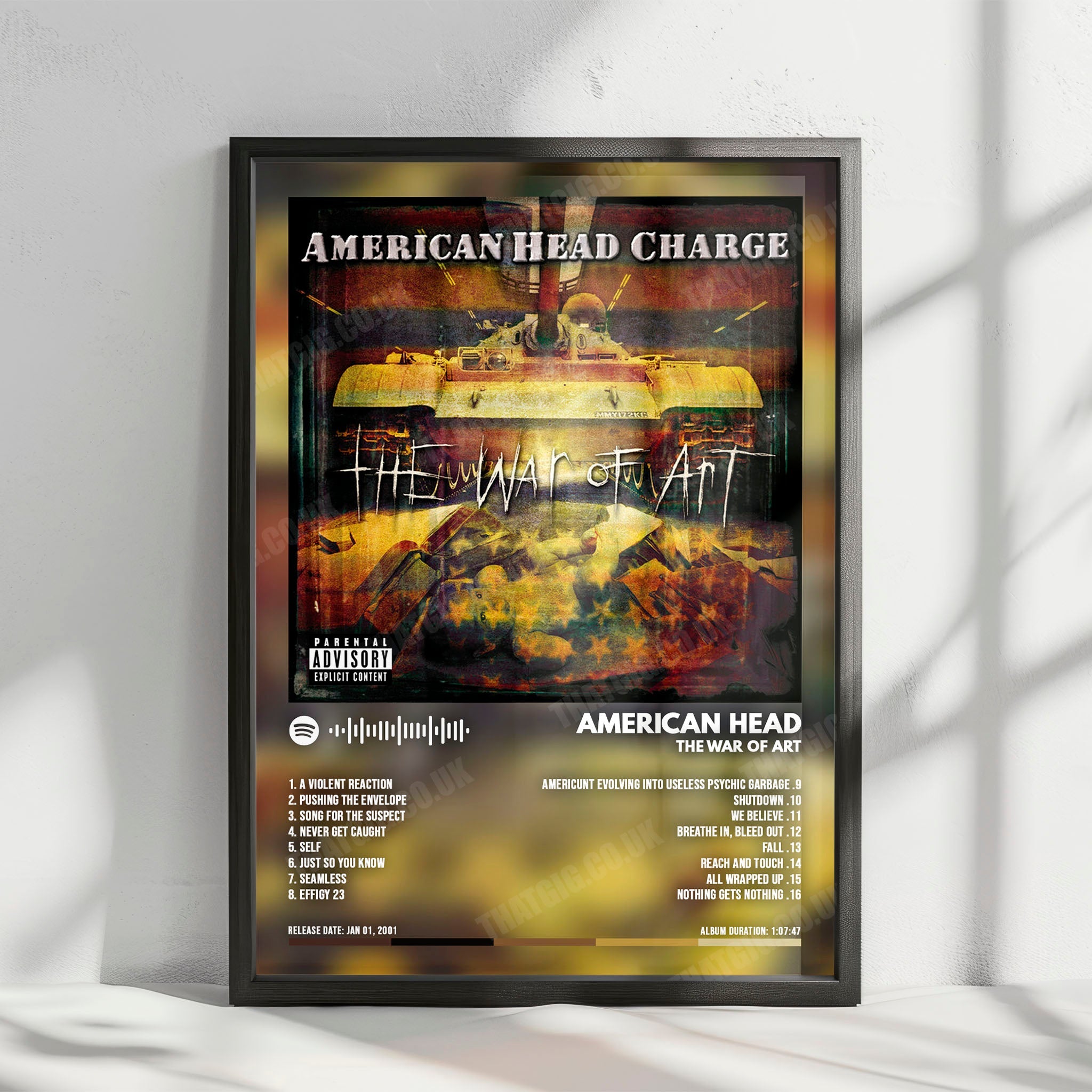 American Head Charge "The War Of Art" Album Cover Poster - with Complete Tracklist