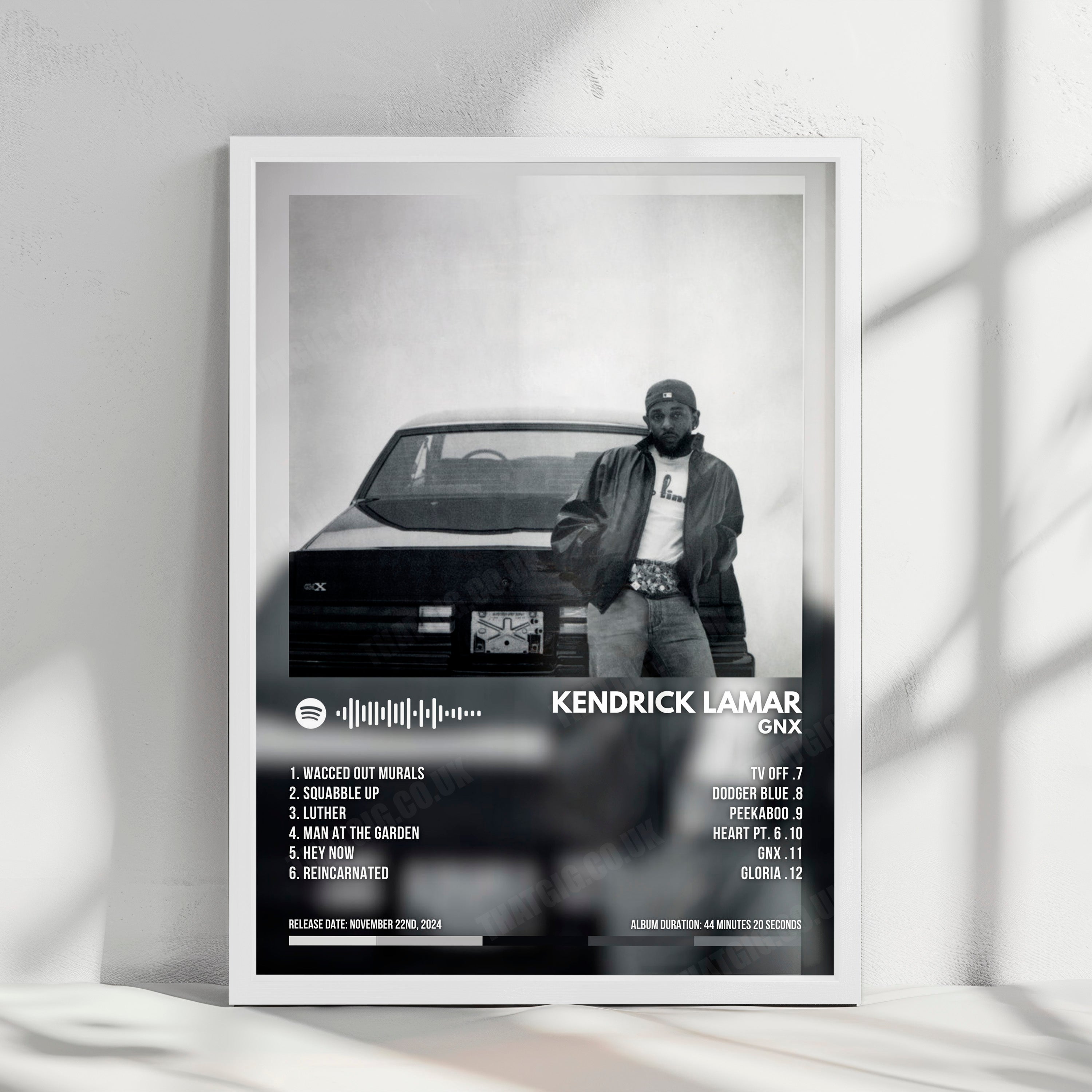Kendrick Lamar "GNX" Album Cover Poster - with Complete Tracklist