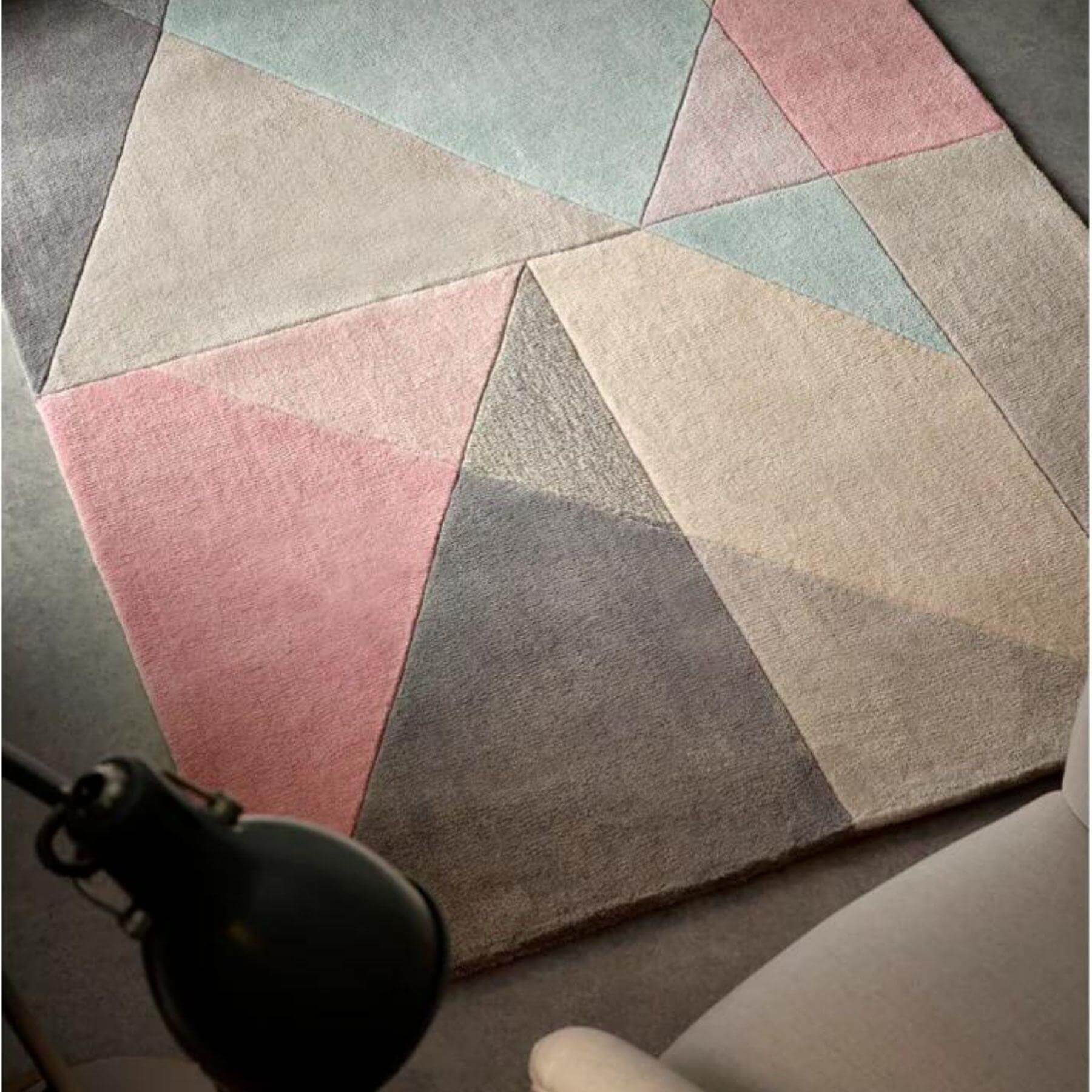 Trio Multi Pastel Geometric Rug for Modern Interiors
