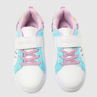Lelli Kelly Gioiello Scarpa Girls White Multi Coloured Charm Bracelet Trainers