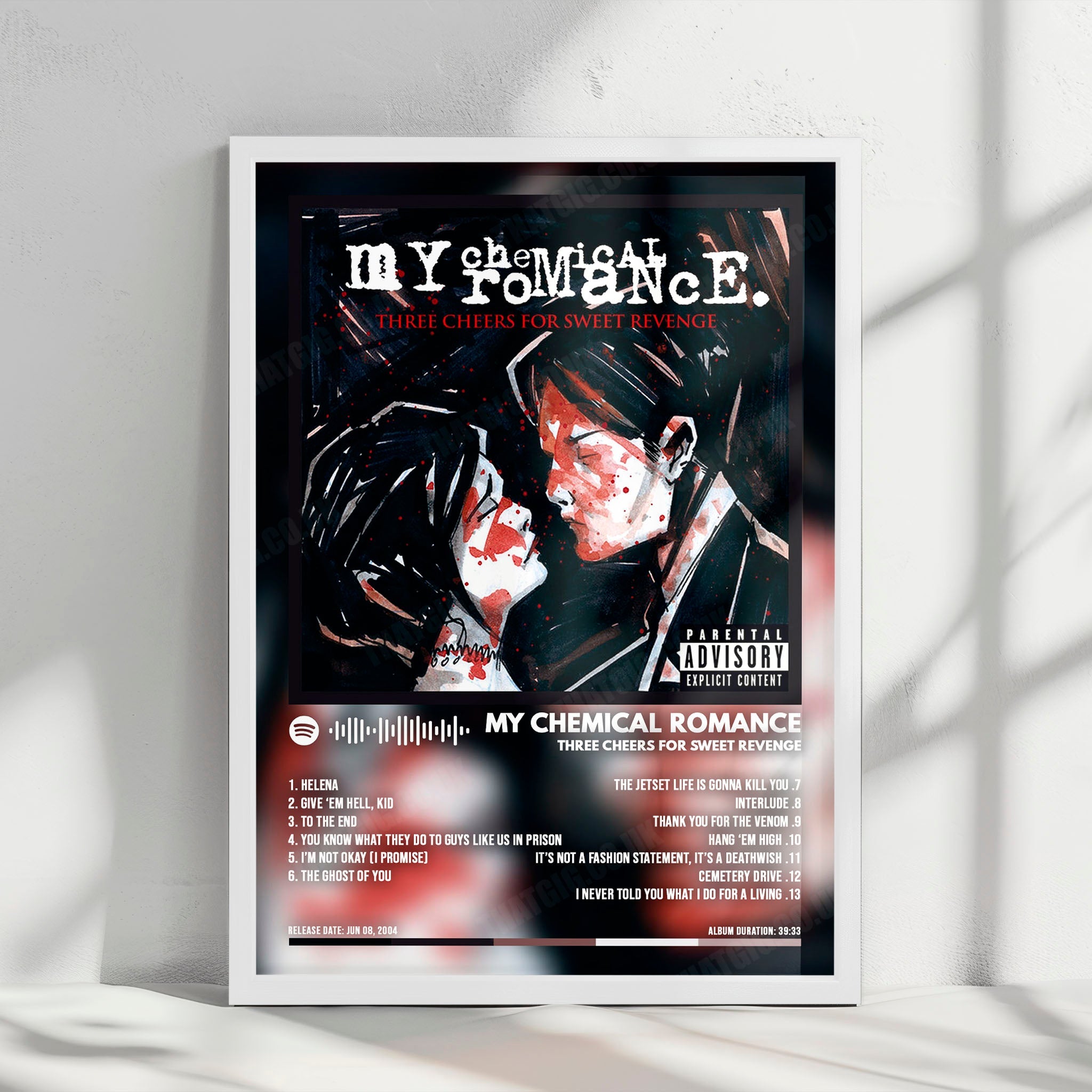 My Chemical Romance "Three Cheers for Sweet Revenge  " Album Cover Poster - with Complete Tracklist