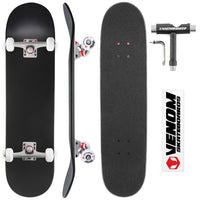 Venom Core Complete Built Skateboard - Matt Black/Raw - 8.0"