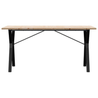 Dining Table Y-Frame 140x80x75.5 cm Solid Wood Pine and Steel