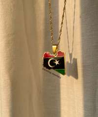 Libya Flag Map Necklace 🇱🇾